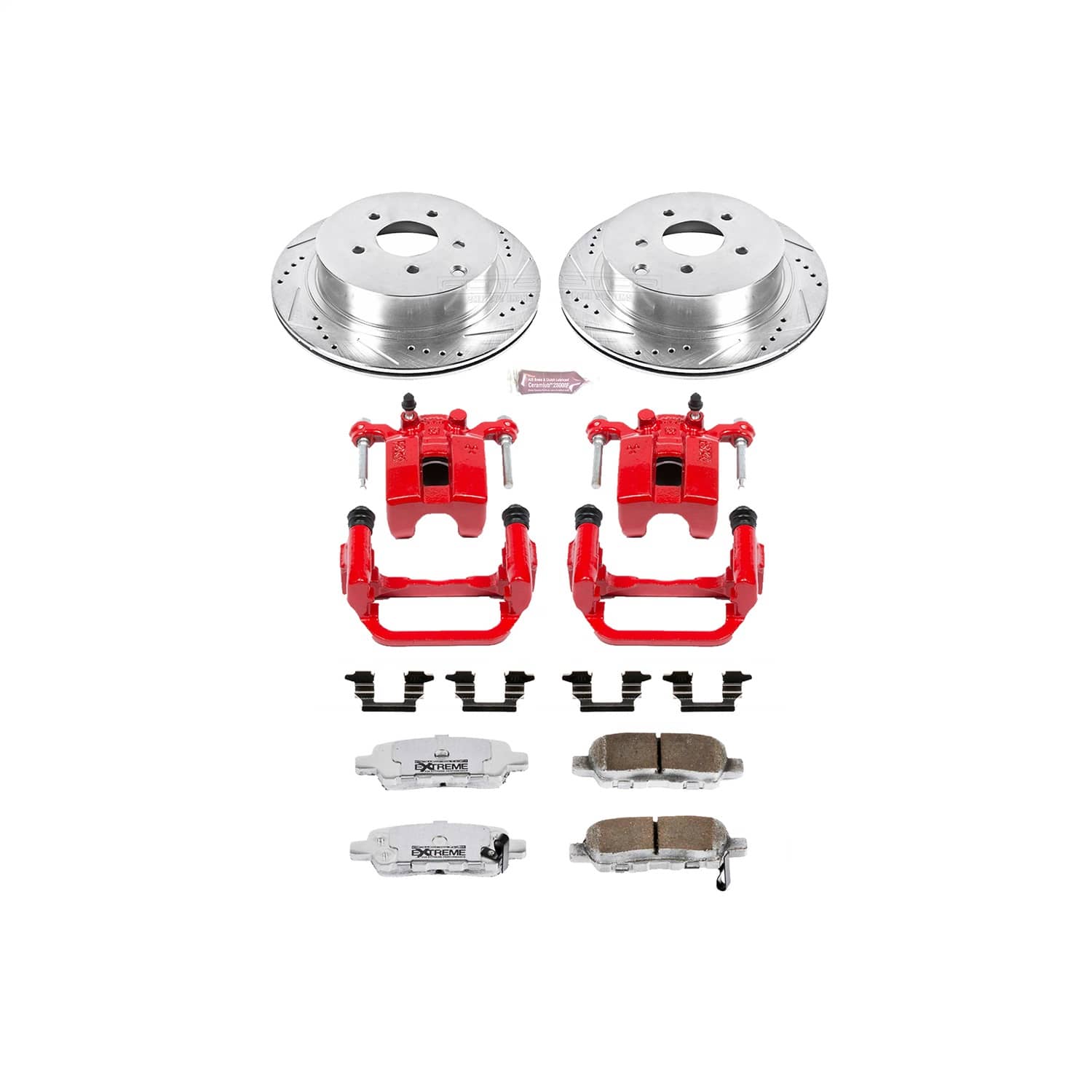 Power Stop - KC2427-26 - Rear - Disc Brake Pad/Caliper and Rotor Kit