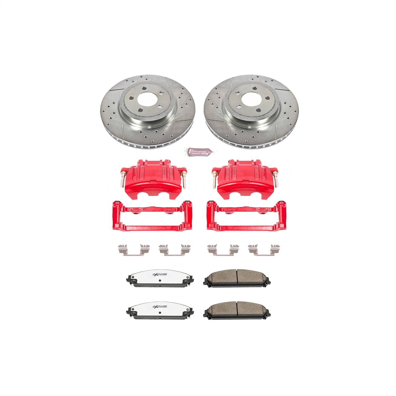 Power Stop - KC2560-26 - Front - Disc Brake Pad/Caliper and Rotor Kit