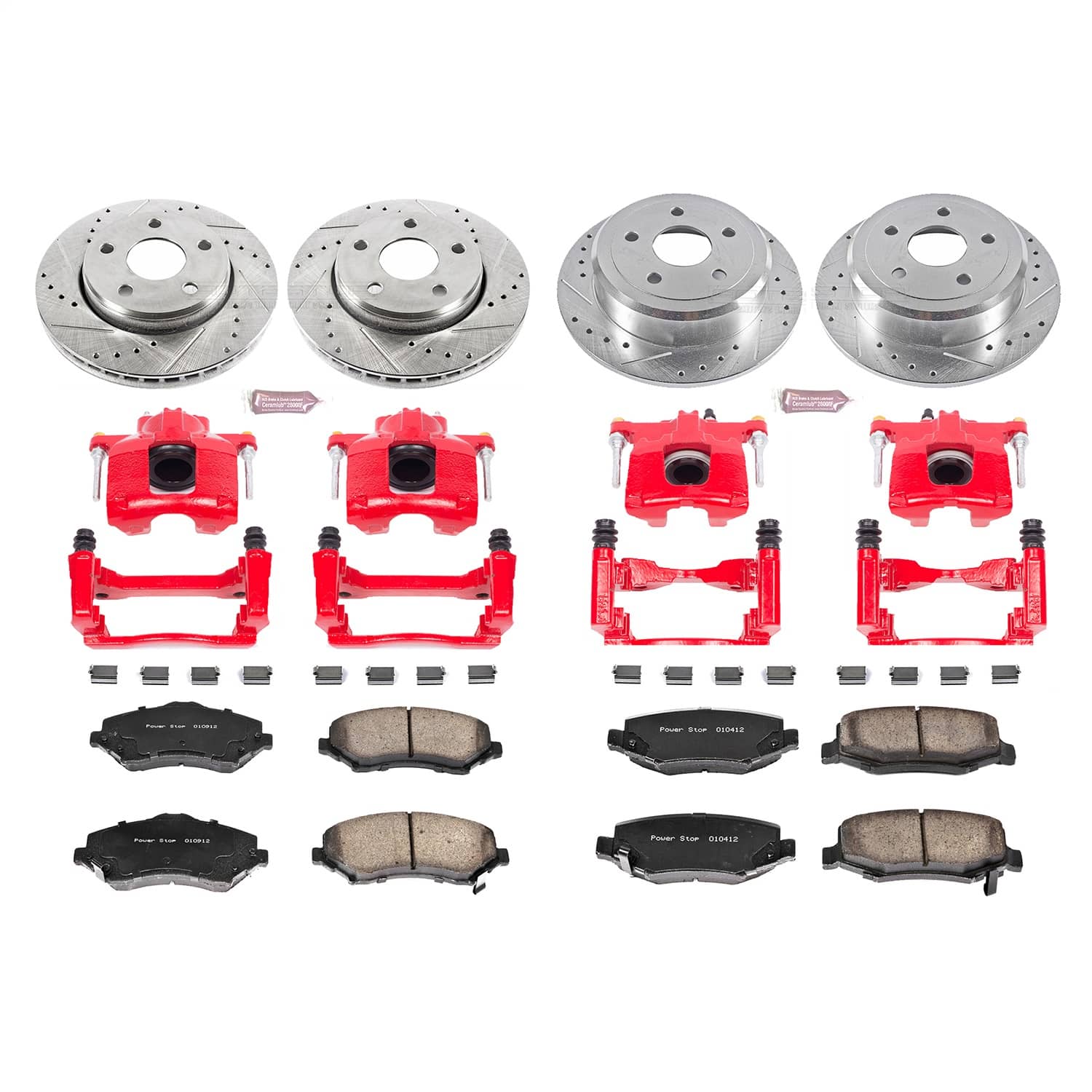 Power Stop - KC2798 - Front and Rear - Disc Brake Pad/Caliper and Rotor Kit