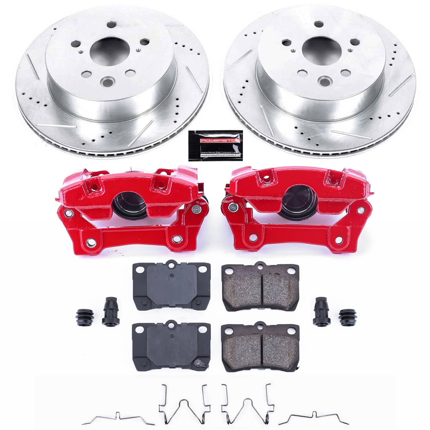 Power Stop - KC2977A - Rear - Disc Brake Pad/Caliper and Rotor Kit
