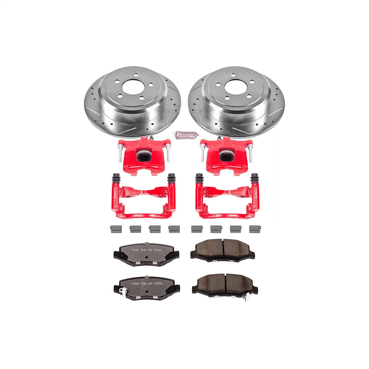 Power Stop - KC3046A-36 - Rear - Disc Brake Pad/Caliper and Rotor Kit