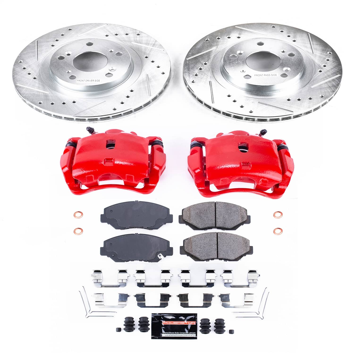 Power Stop - KC3055 - Front - Disc Brake Pad/Caliper and Rotor Kit