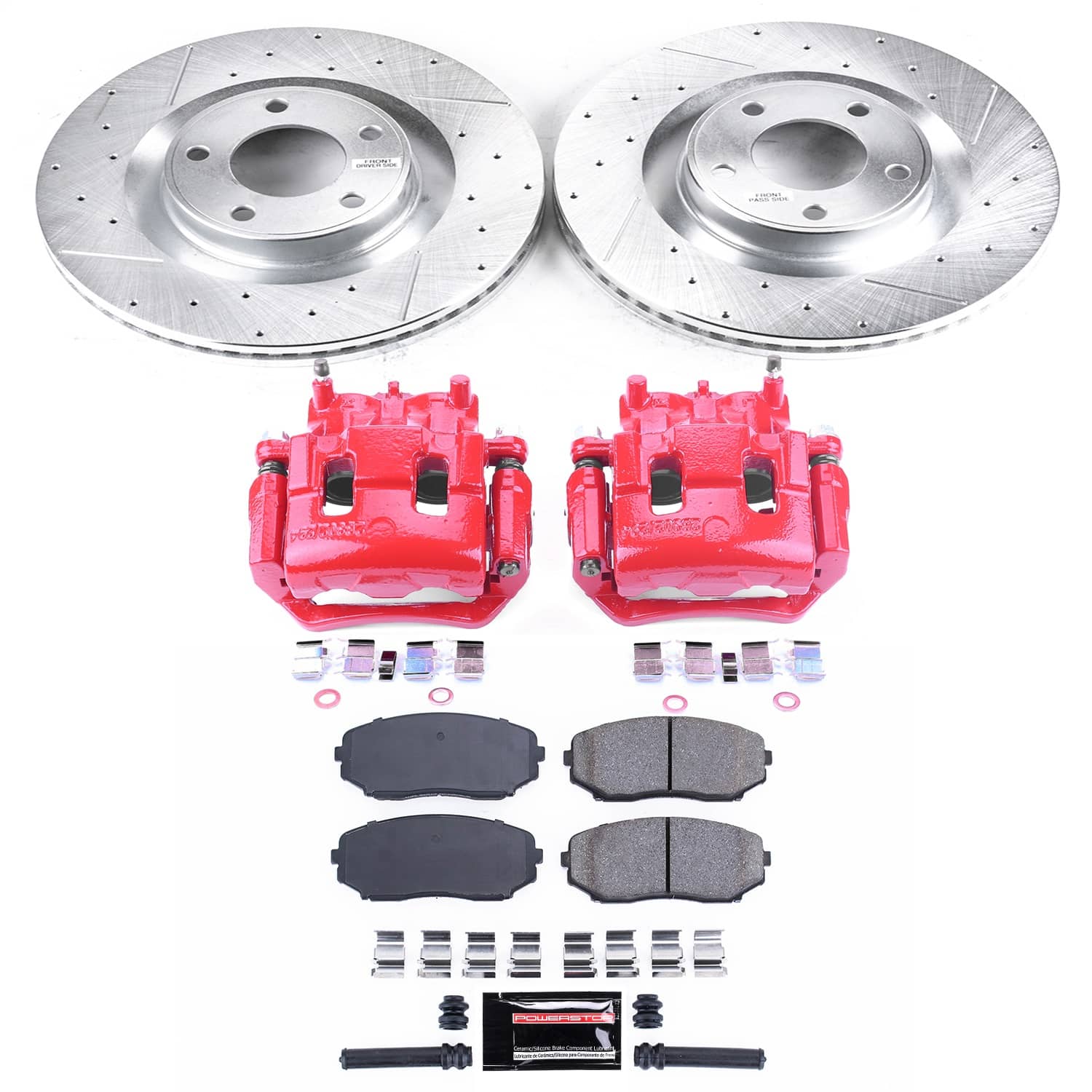 Power Stop - KC3057 - Front - Disc Brake Pad/Caliper and Rotor Kit