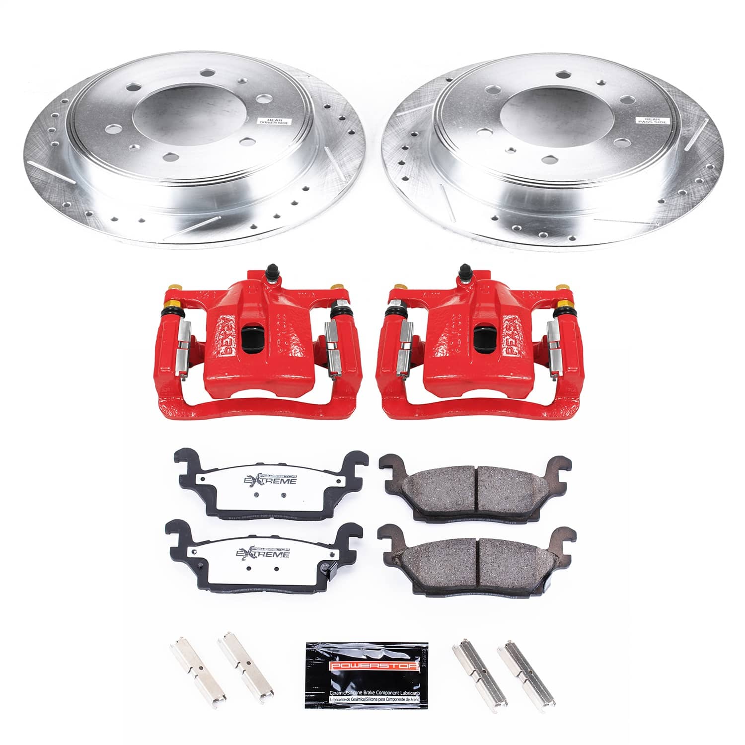 Power Stop - KC3067-36 - Rear - Disc Brake Pad/Caliper and Rotor Kit
