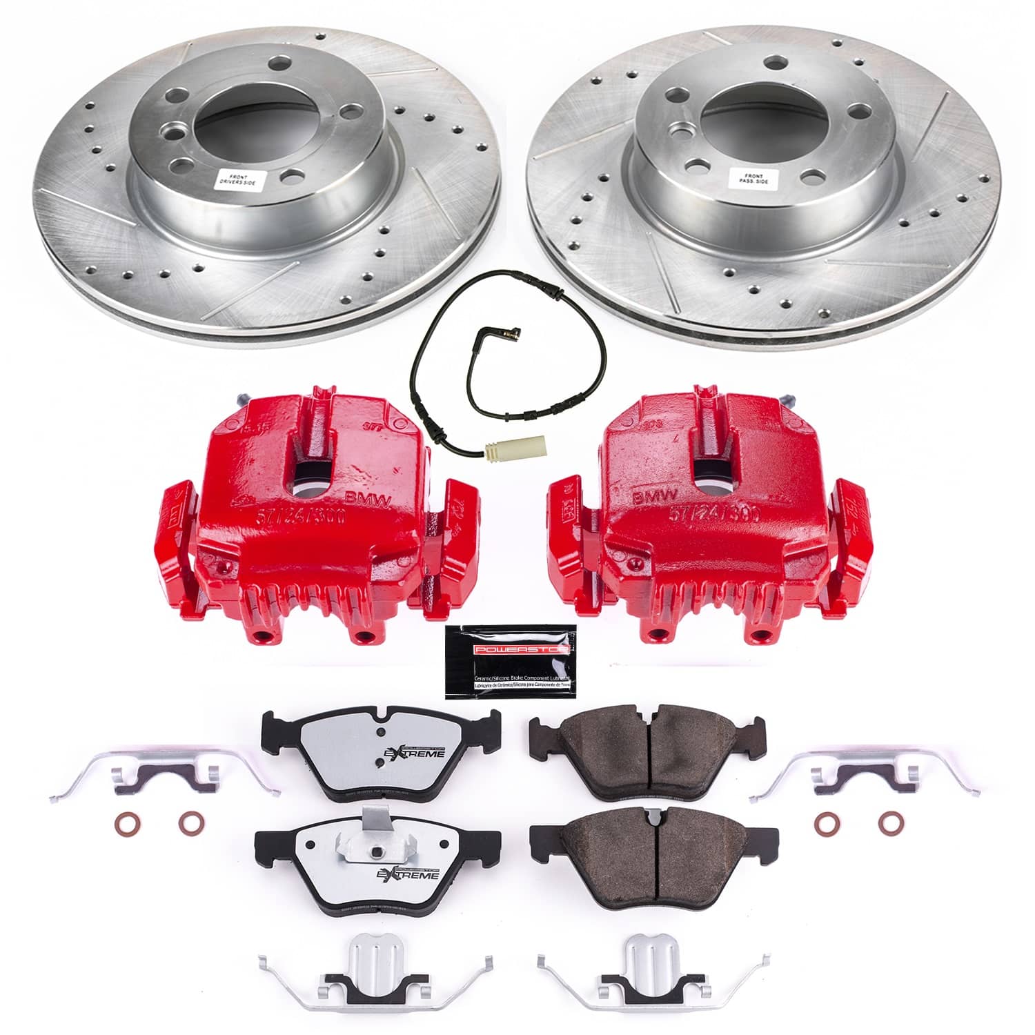 Power Stop - KC3087-26 - Front - Disc Brake Pad/Caliper and Rotor Kit