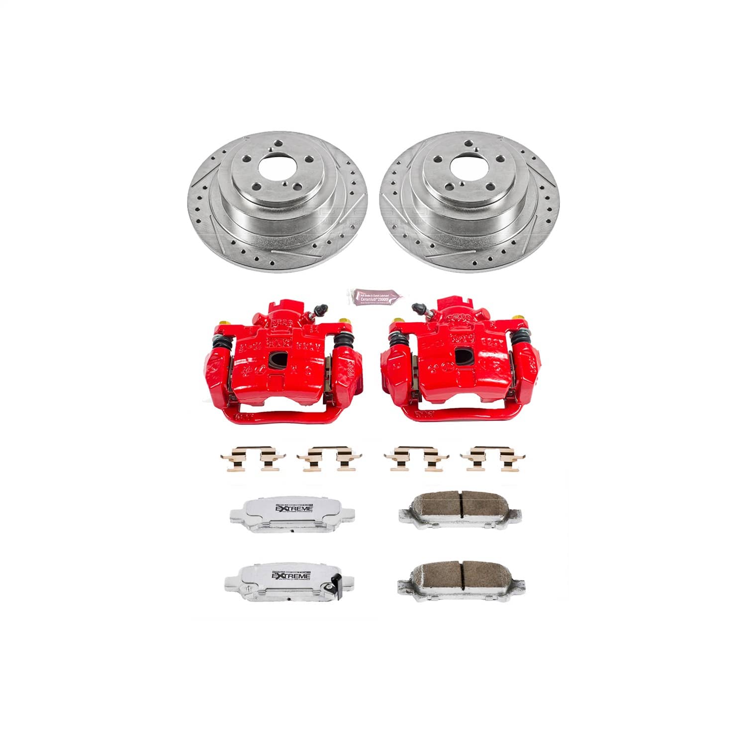 Power Stop - KC3124-26 - Rear - Disc Brake Pad/Caliper and Rotor Kit