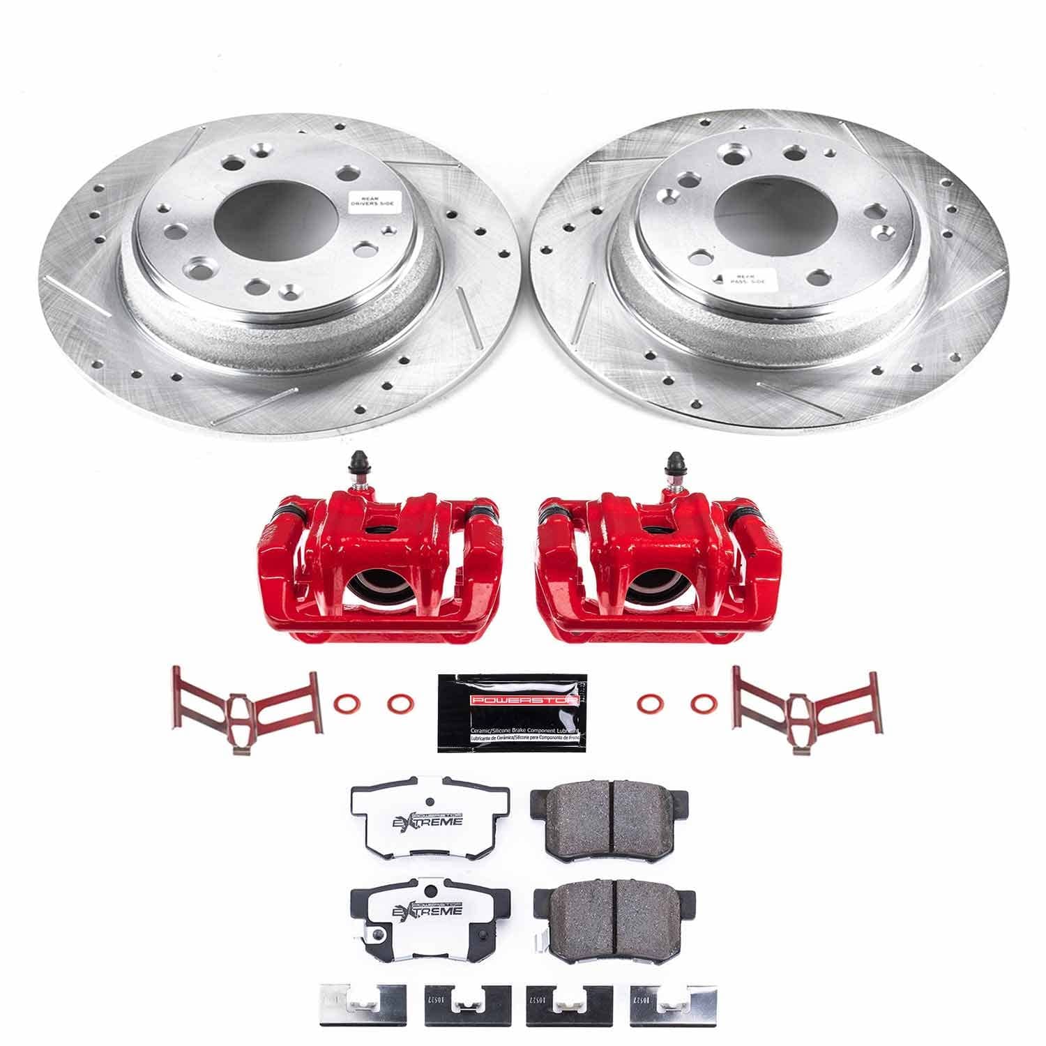 Power Stop - KC3153-26 - Rear - Disc Brake Pad/Caliper and Rotor Kit
