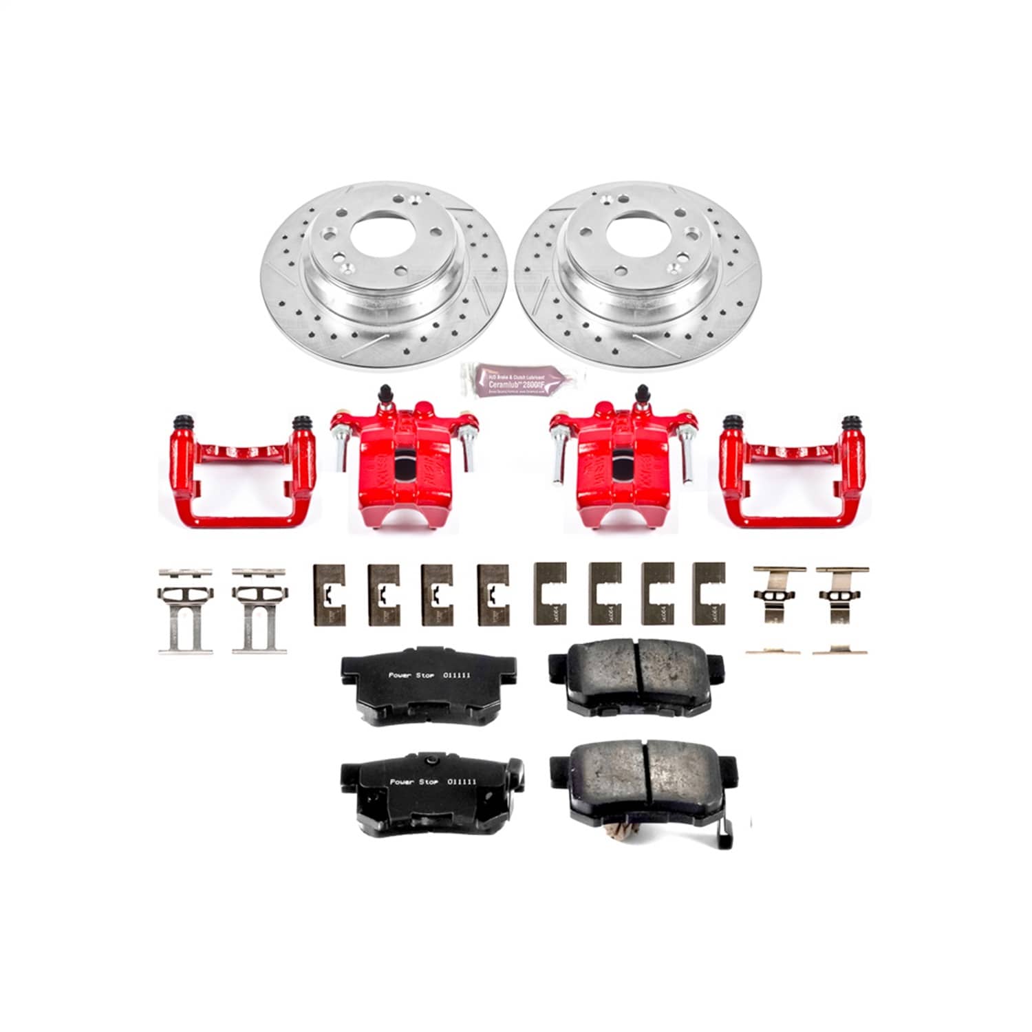 Power Stop - KC3154 - Rear - Disc Brake Pad/Caliper and Rotor Kit
