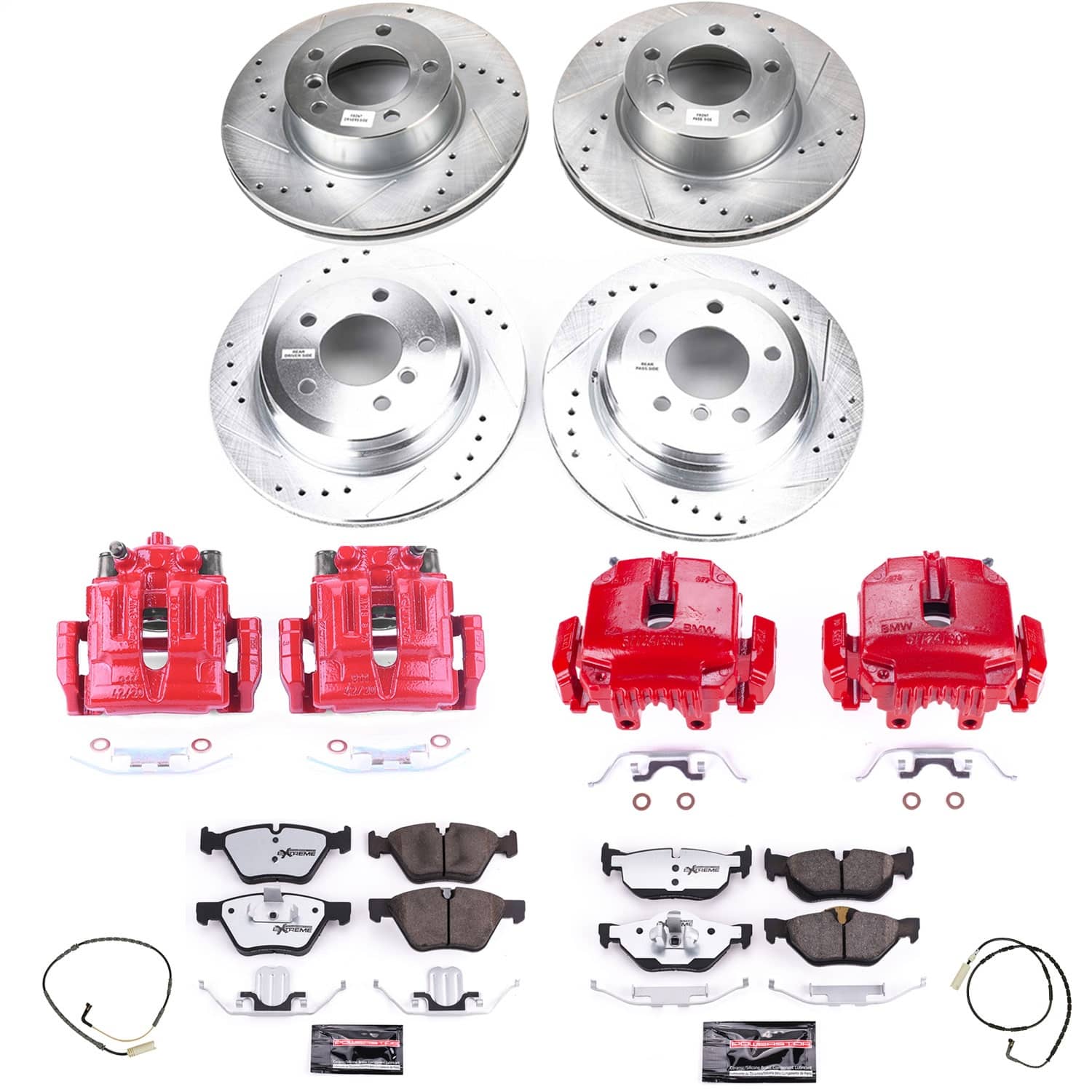 Power Stop - KC4102-26 - Front and Rear - Disc Brake Pad/Caliper and Rotor Kit
