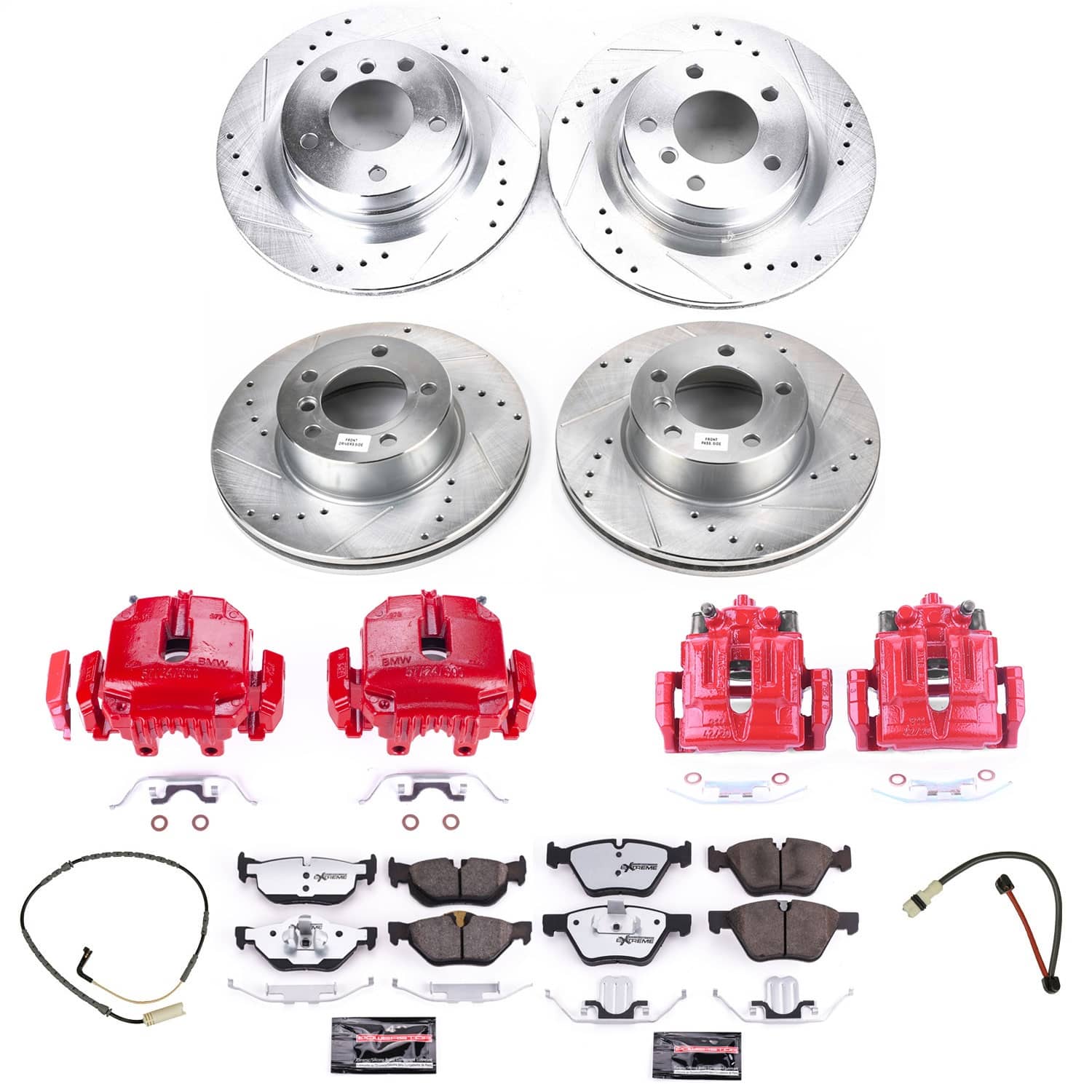 Power Stop - KC4103-26 - Front and Rear - Disc Brake Pad/Caliper and Rotor Kit