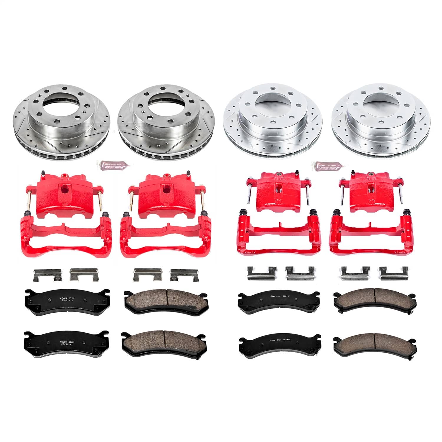Power Stop - KC4426 - Front and Rear - Disc Brake Pad/Caliper and Rotor Kit