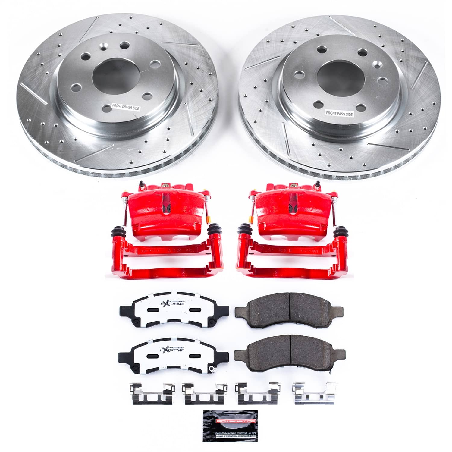 Power Stop - KC4657-36 - Front - Disc Brake Pad/Caliper and Rotor Kit