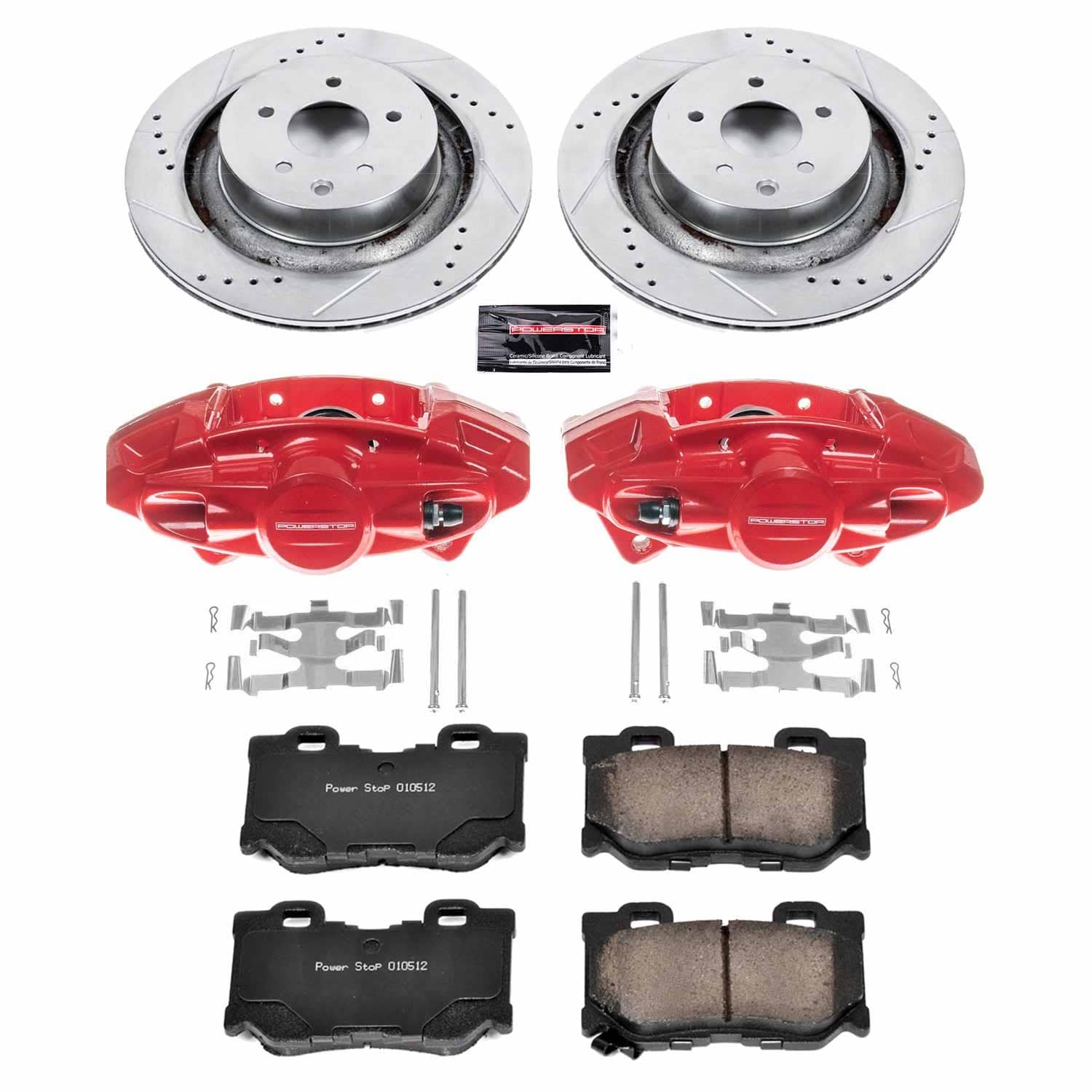 Power Stop - KC4732 - Rear - Disc Brake Pad/Caliper and Rotor Kit