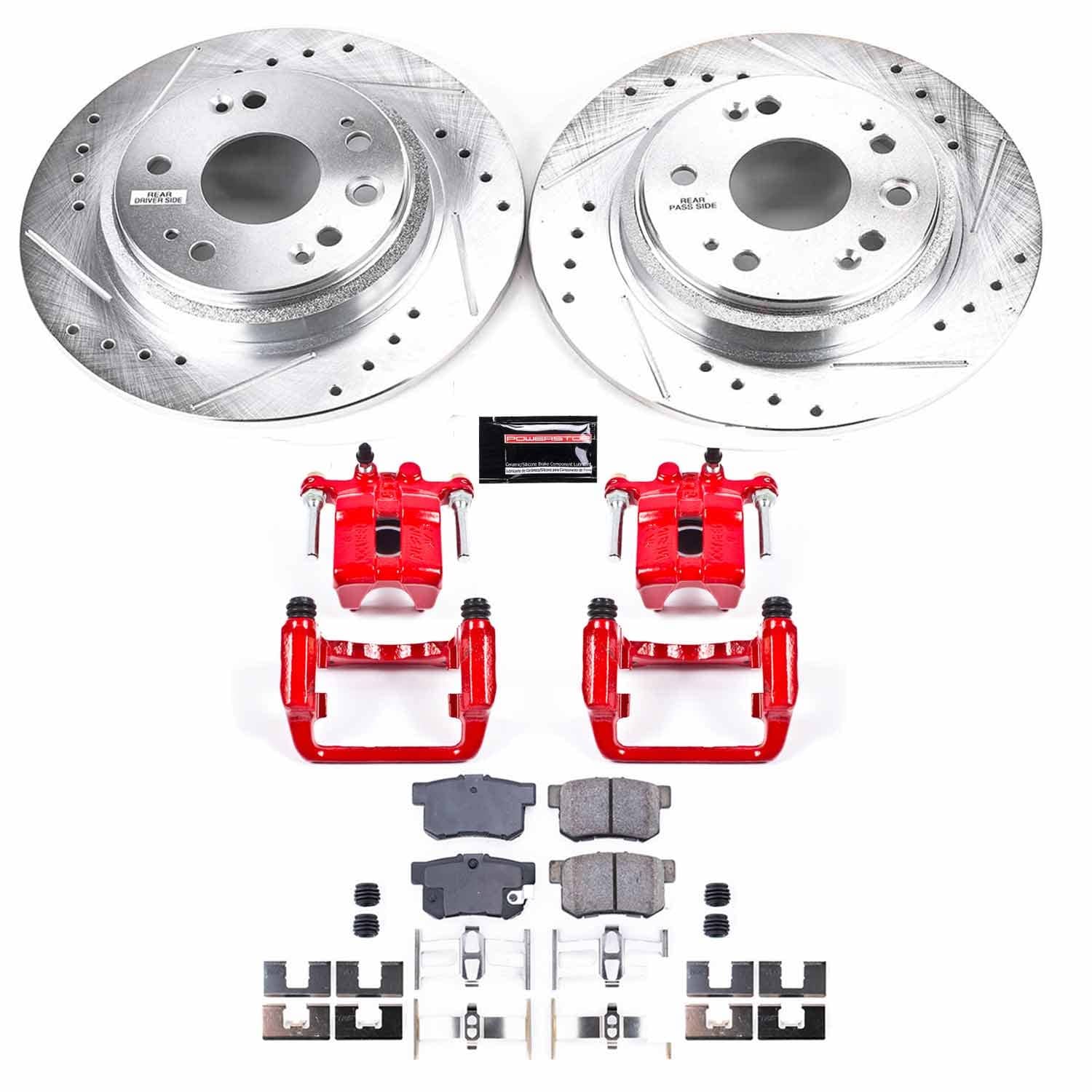 Power Stop - KC4989 - Rear - Disc Brake Pad/Caliper and Rotor Kit