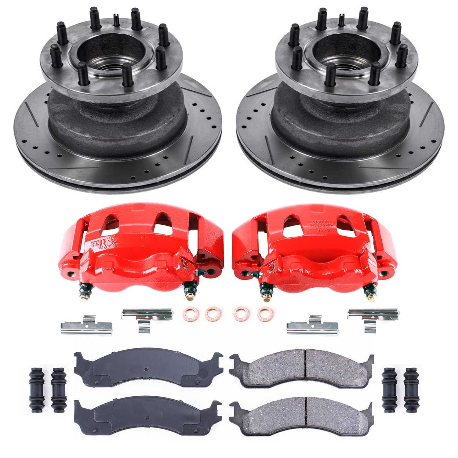 Power Stop - KC5084 - Front - Disc Brake Pad/Caliper and Rotor Kit