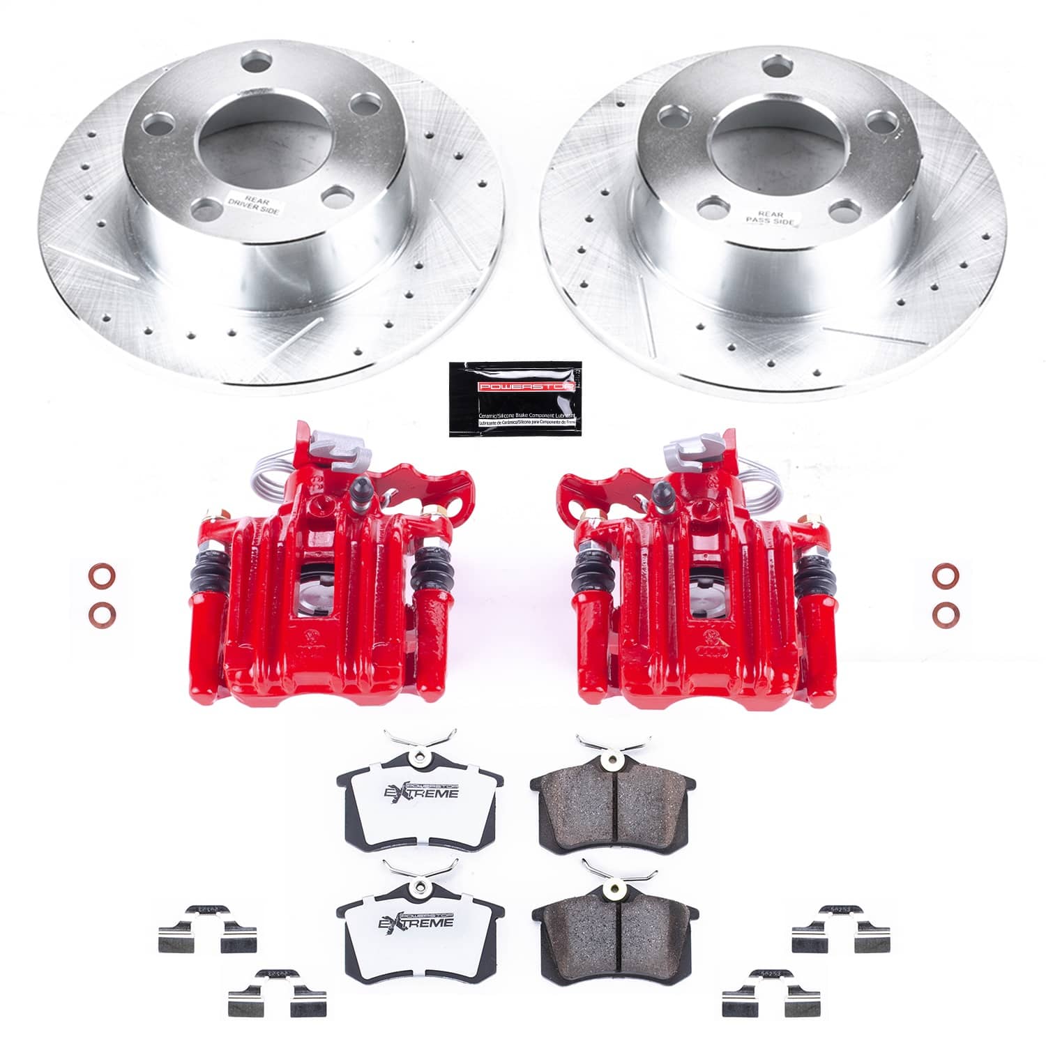 Power Stop - KC515-26 - Rear - Disc Brake Pad/Caliper and Rotor Kit