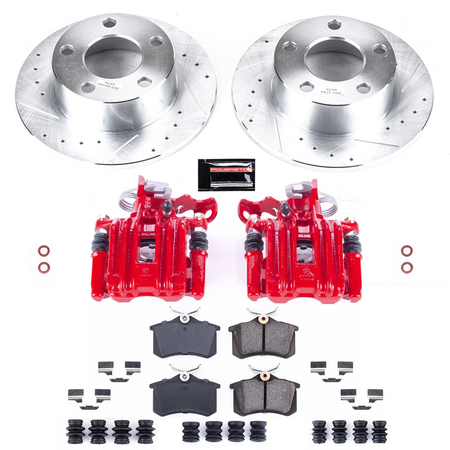 Power Stop - KC515 - Rear - Disc Brake Pad/Caliper and Rotor Kit