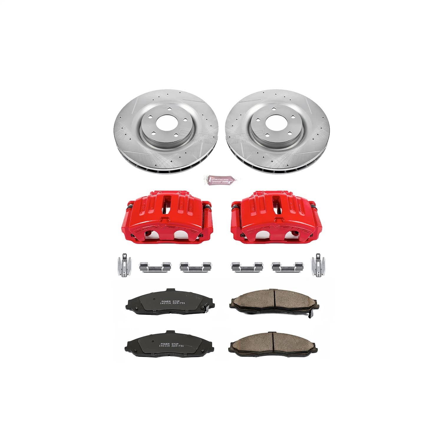 Power Stop - KC5158 - Front - Disc Brake Pad/Caliper and Rotor Kit