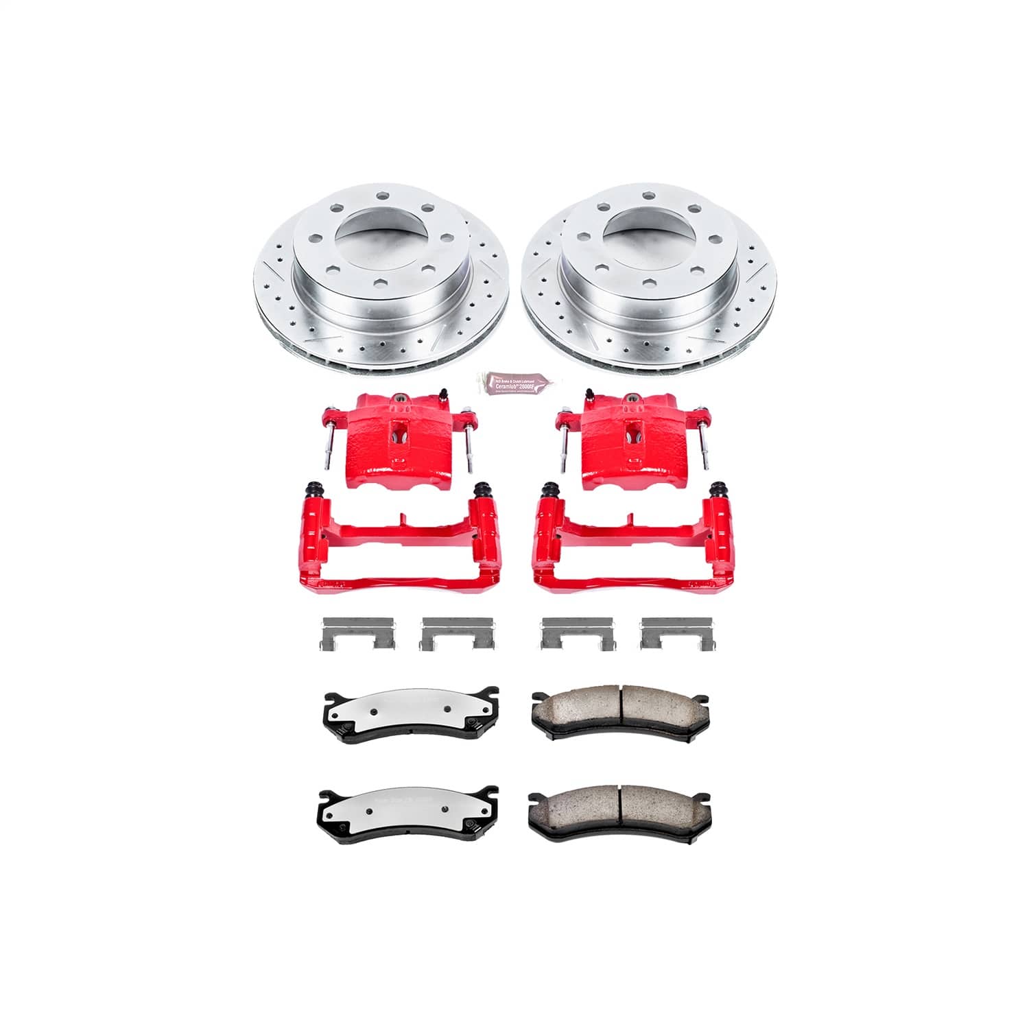 Power Stop - KC5190-36 - Rear - Disc Brake Pad/Caliper and Rotor Kit