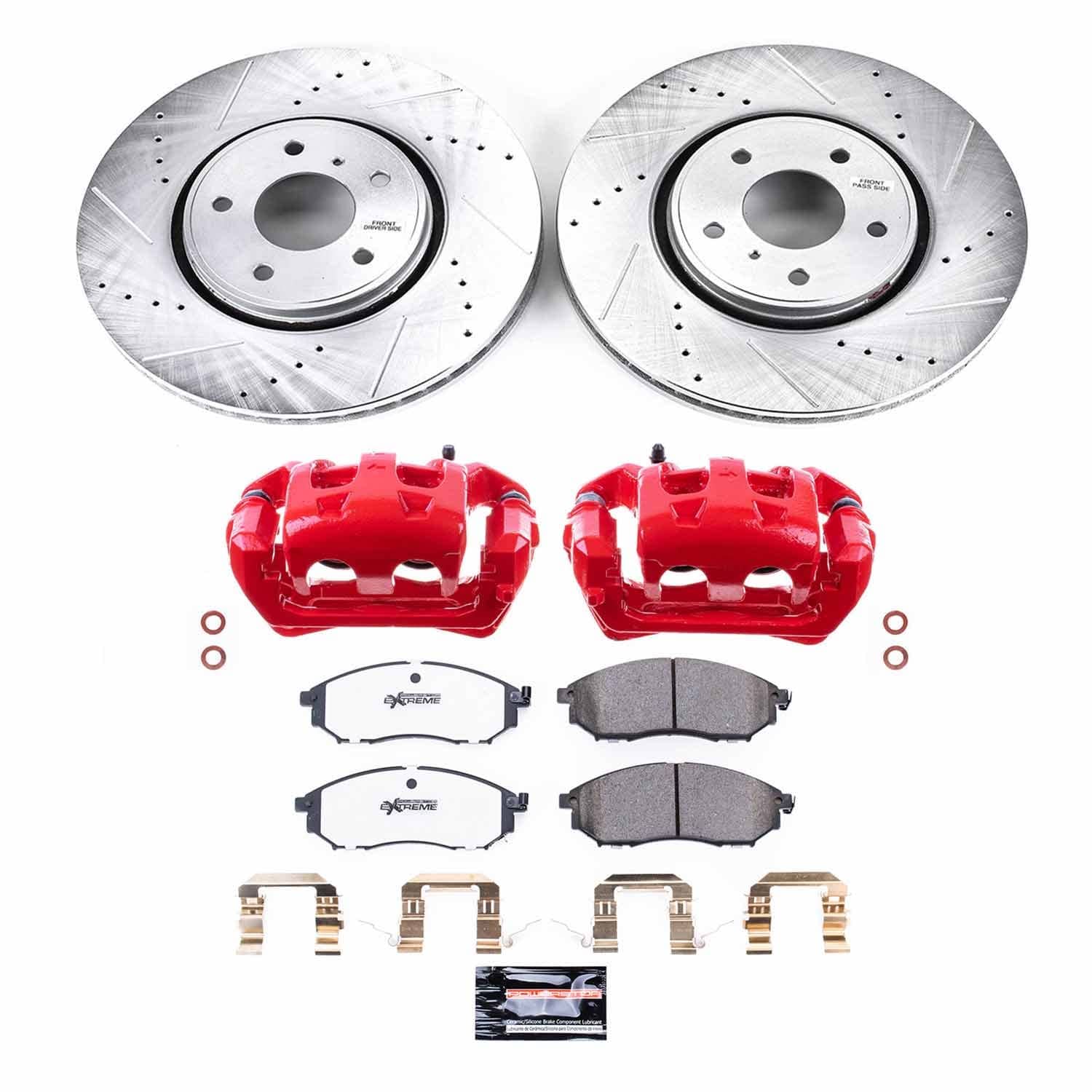 Power Stop - KC5264-26 - Front - Disc Brake Pad/Caliper and Rotor Kit