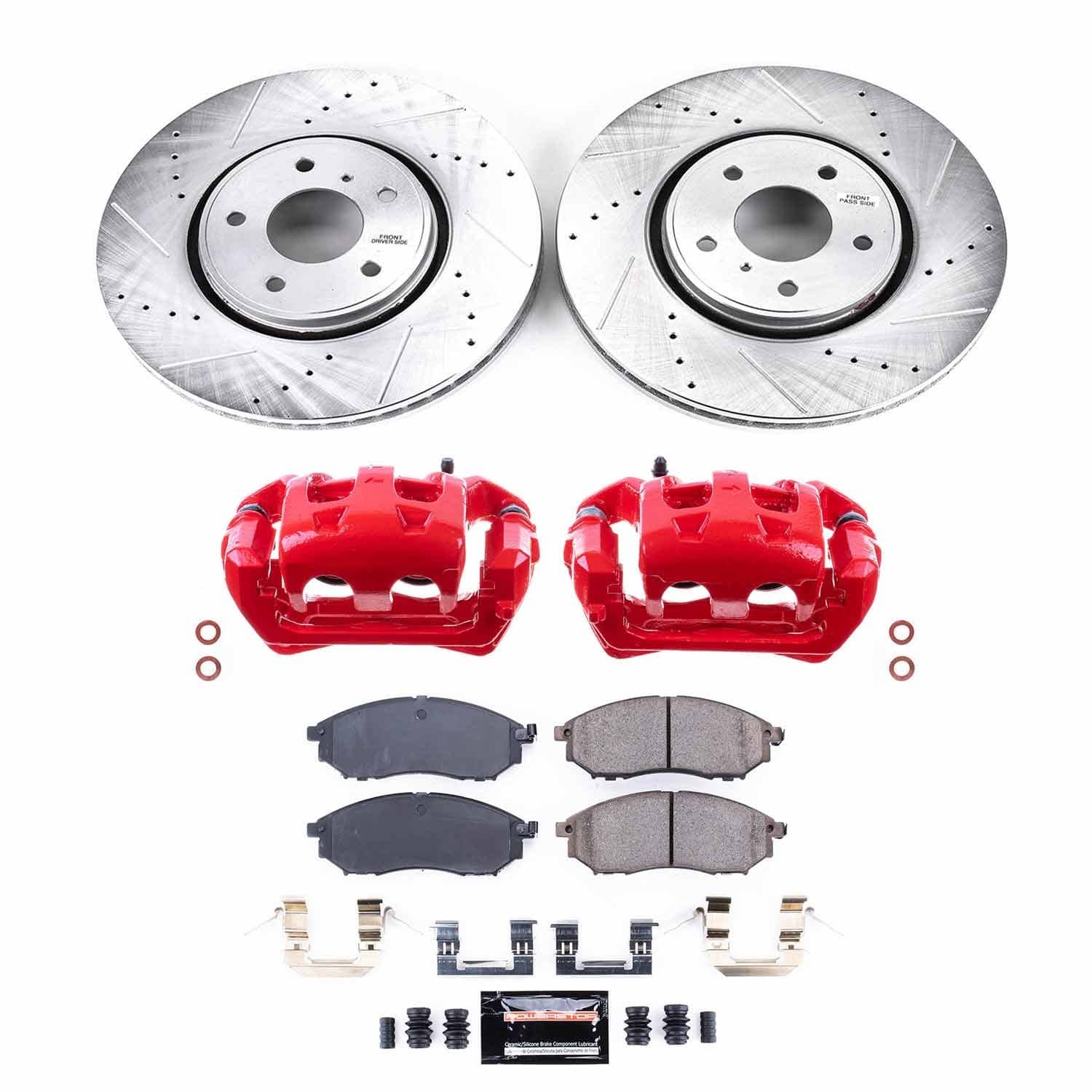 Power Stop - KC5264 - Front - Disc Brake Pad/Caliper and Rotor Kit