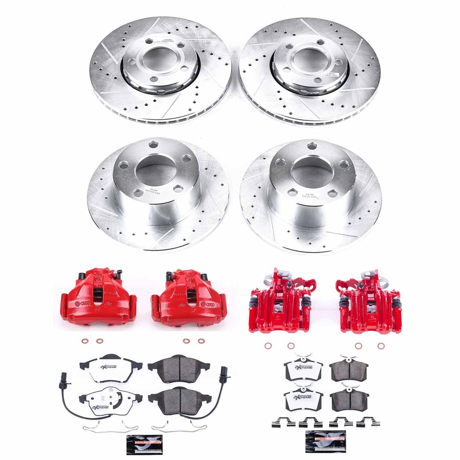Power Stop - KC529-26 - Front and Rear - Disc Brake Pad/Caliper and Rotor Kit