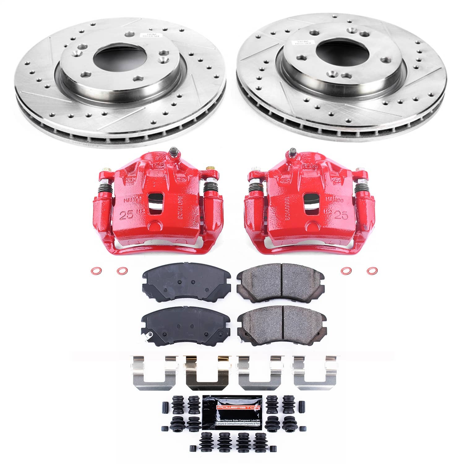Power Stop - KC5291 - Front - Disc Brake Pad/Caliper and Rotor Kit