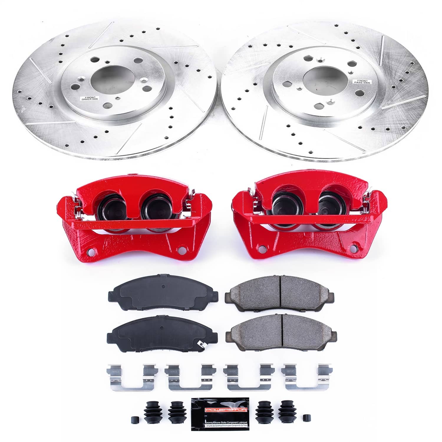 Power Stop - KC5370A - Front - Disc Brake Pad/Caliper and Rotor Kit