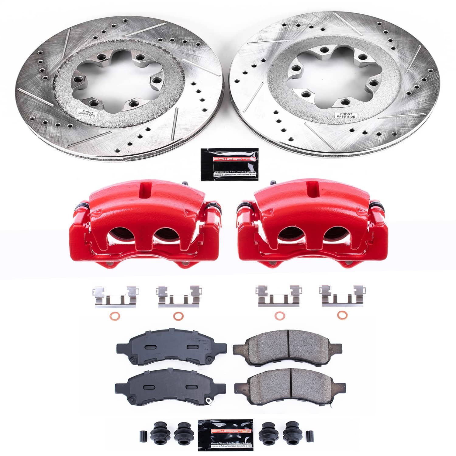 Power Stop - KC5405 - Front - Disc Brake Pad/Caliper and Rotor Kit
