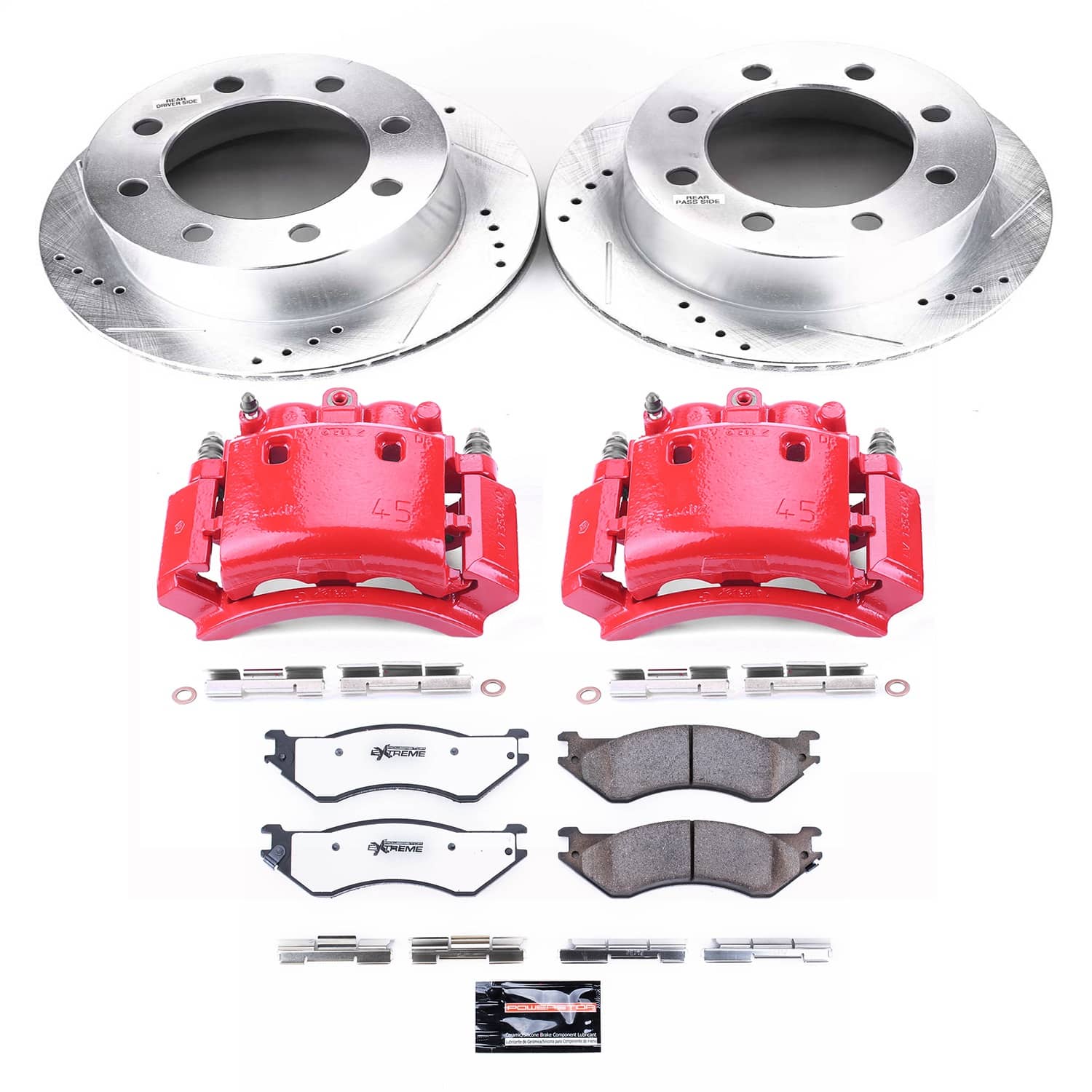 Power Stop - KC5489-36 - Rear - Disc Brake Pad/Caliper and Rotor Kit