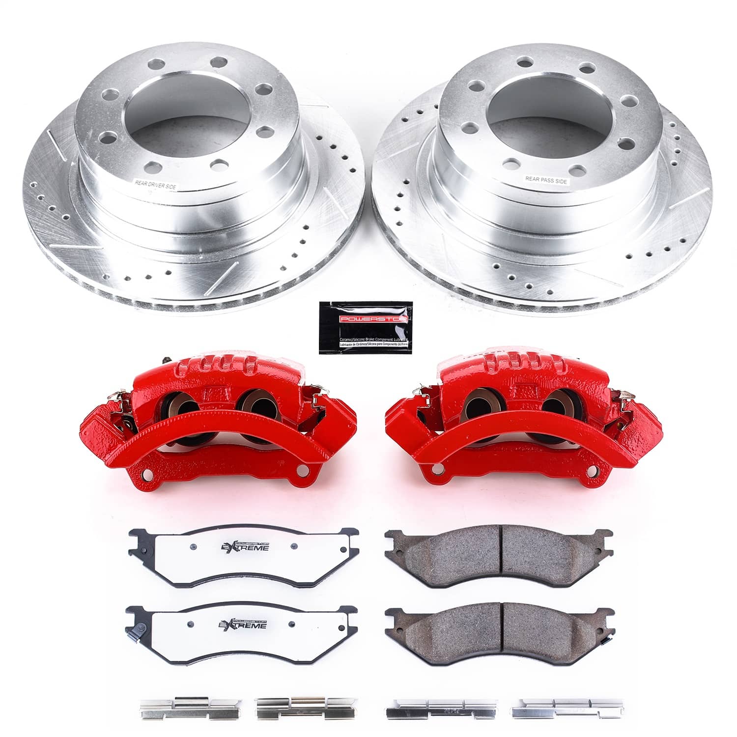 Power Stop - KC5490-36 - Rear - Disc Brake Pad/Caliper and Rotor Kit