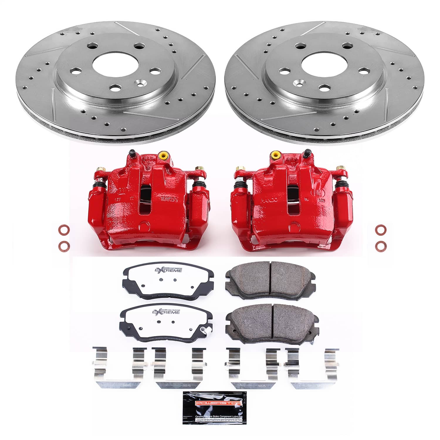 Power Stop - KC5522-26 - Front - Disc Brake Pad/Caliper and Rotor Kit