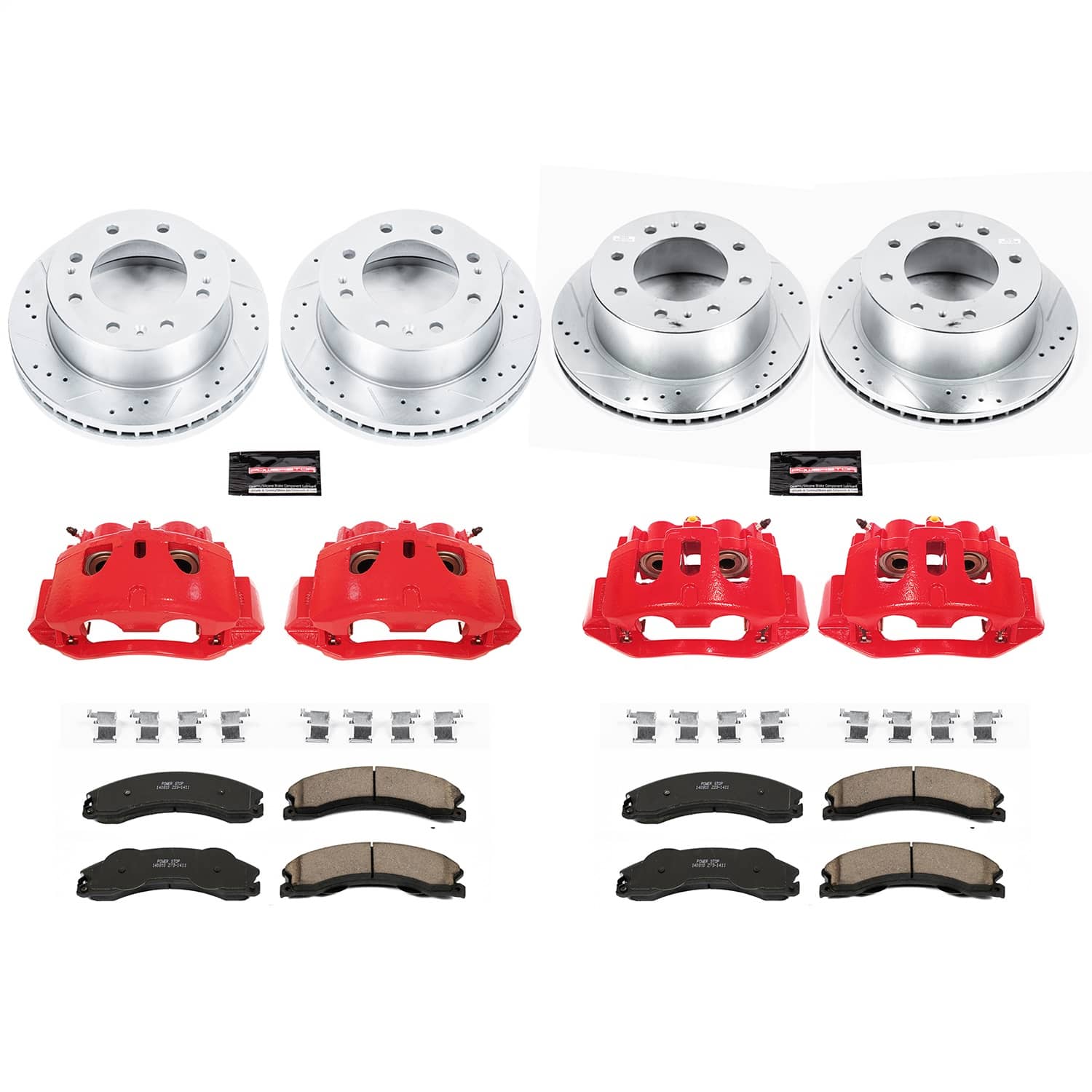 Power Stop - KC5561 - Front and Rear - Disc Brake Pad/Caliper and Rotor Kit