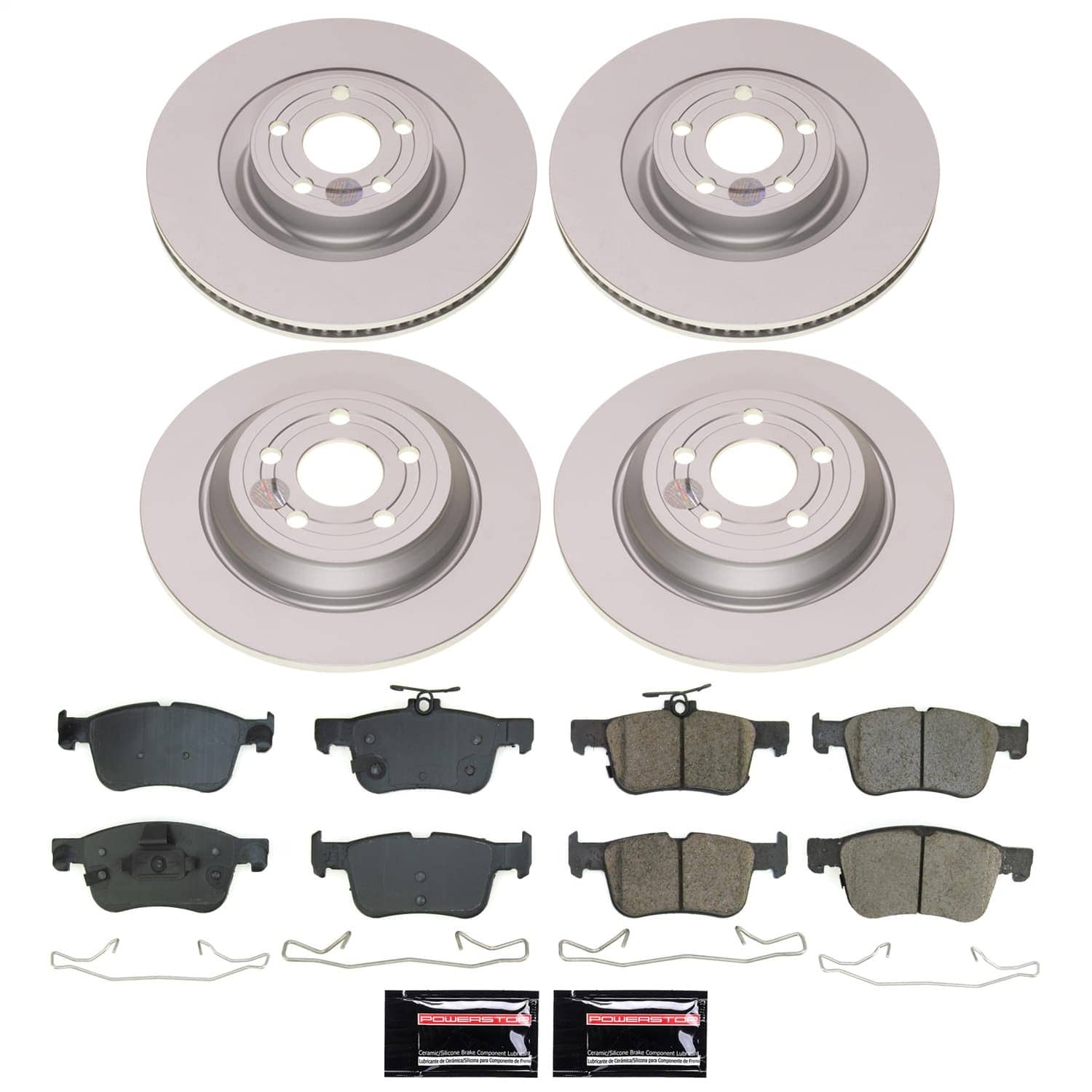 Power Stop - KC5747A-26 - Front and Rear - Disc Brake Pad/Caliper and Rotor Kit