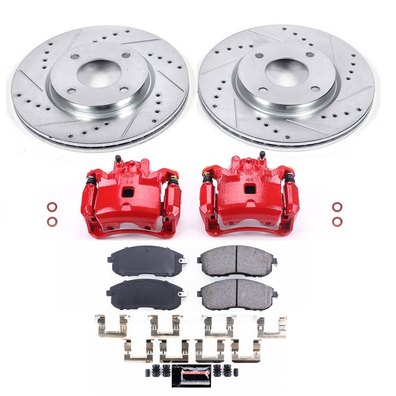 Power Stop - KC5817B - Front - Disc Brake Pad/Caliper and Rotor Kit