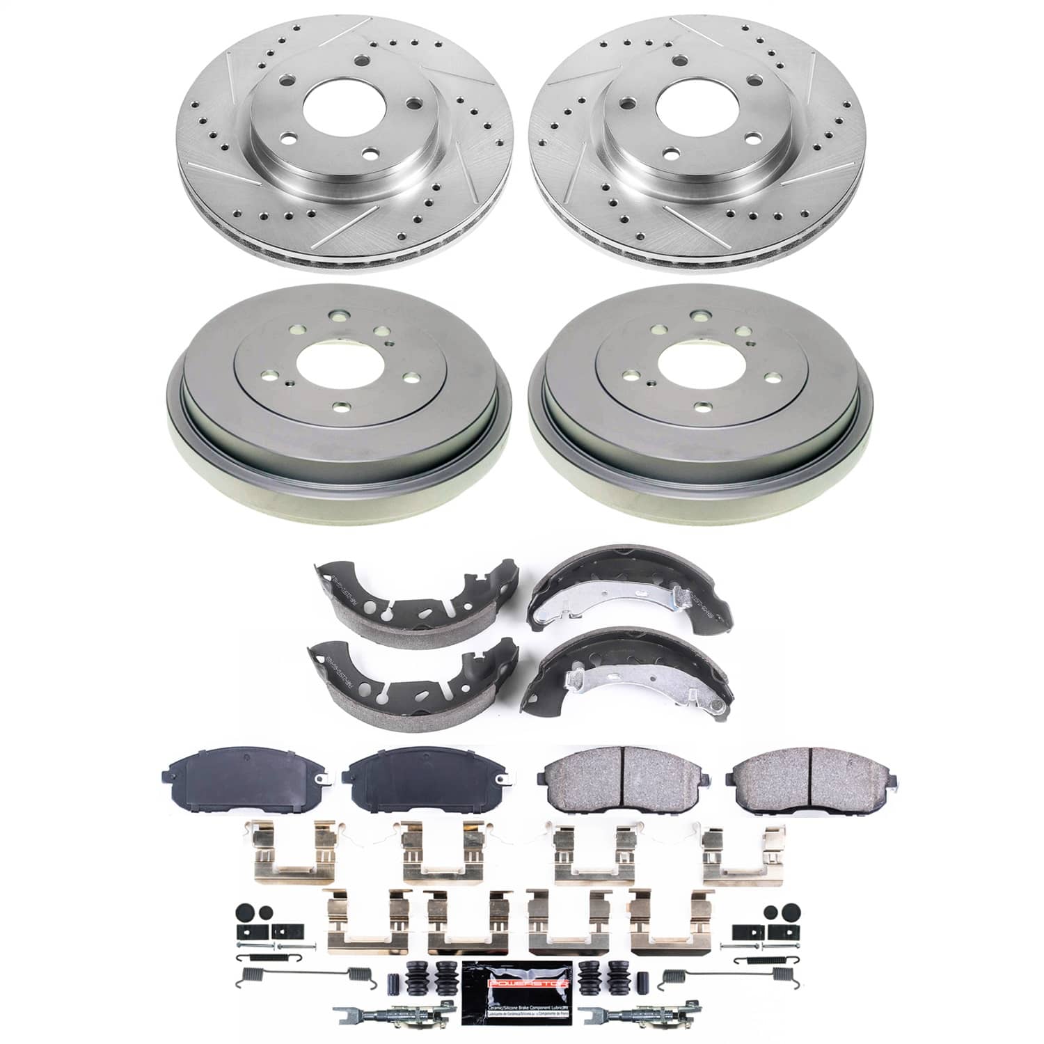 Power Stop - KC5828A-36 - Front and Rear - Disc Brake Pad/Caliper and Rotor Kit