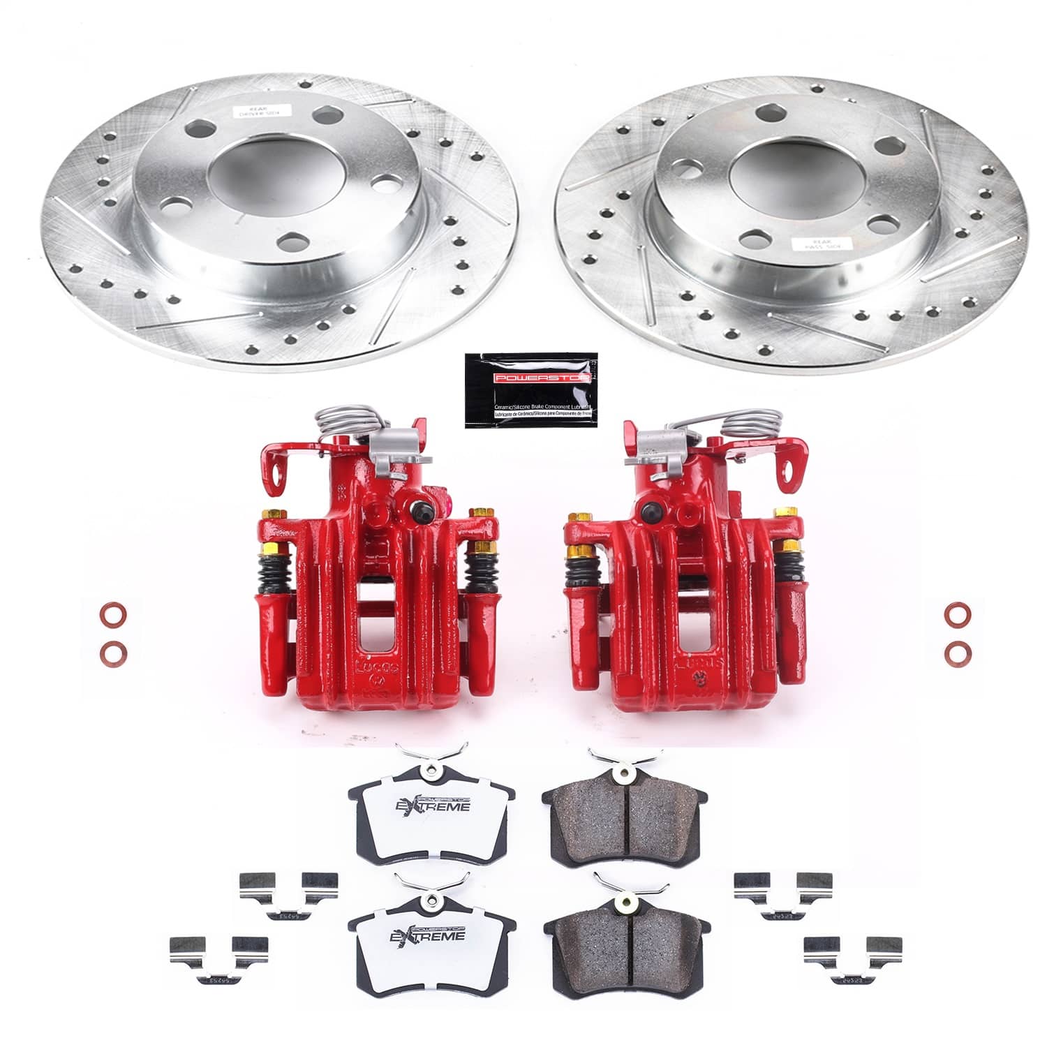 Power Stop - KC585-26 - Rear - Disc Brake Pad/Caliper and Rotor Kit