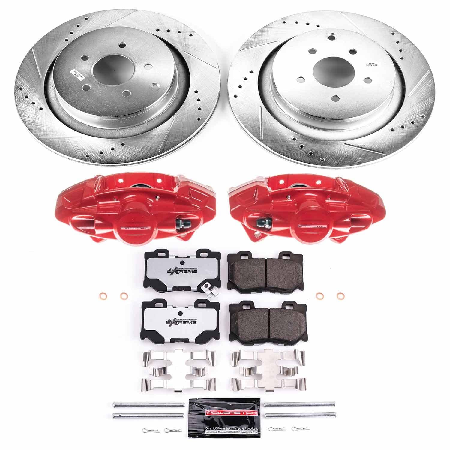 Power Stop - KC5861-26 - Rear - Disc Brake Pad/Caliper and Rotor Kit