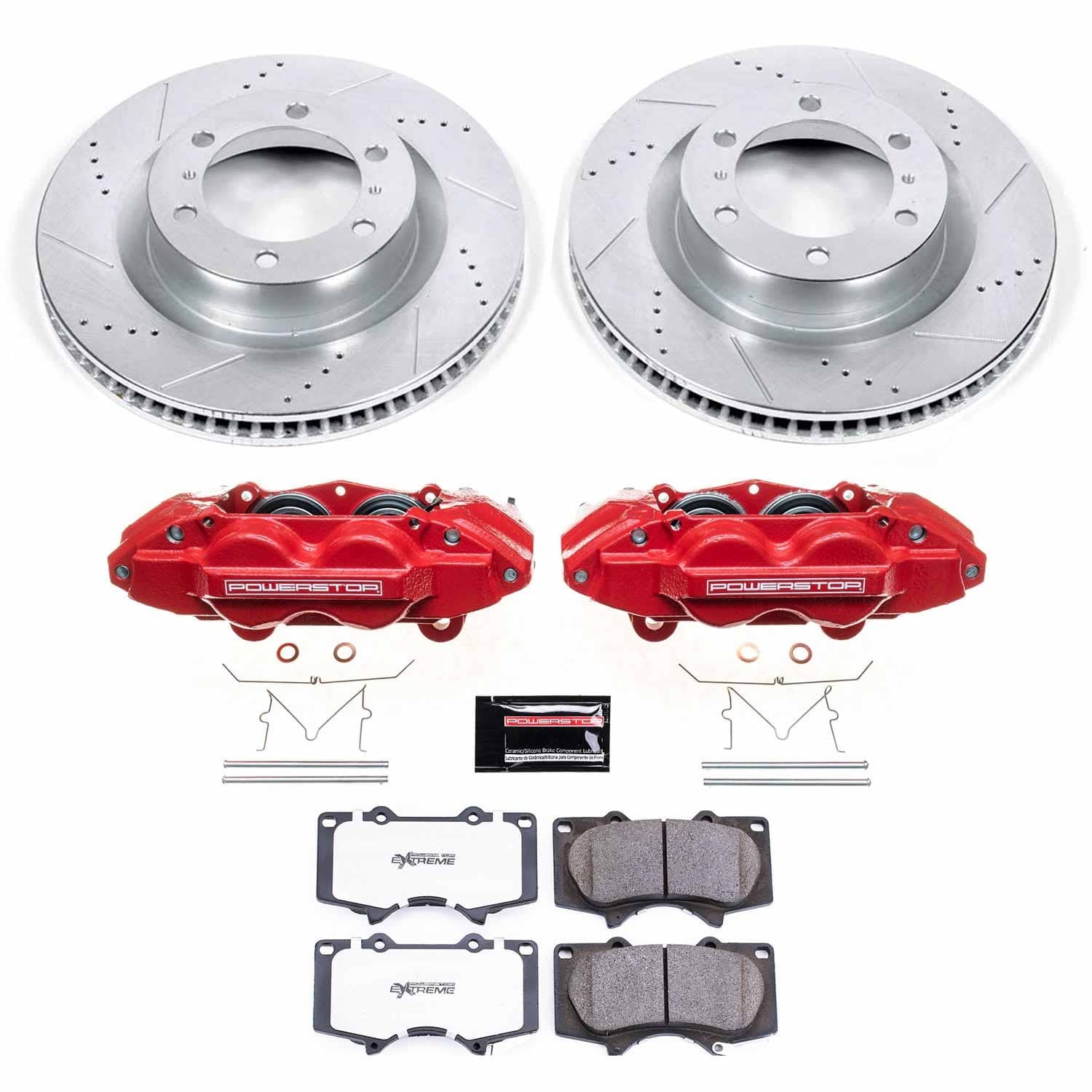 Power Stop - KC5873-36 - Front - Disc Brake Pad/Caliper and Rotor Kit