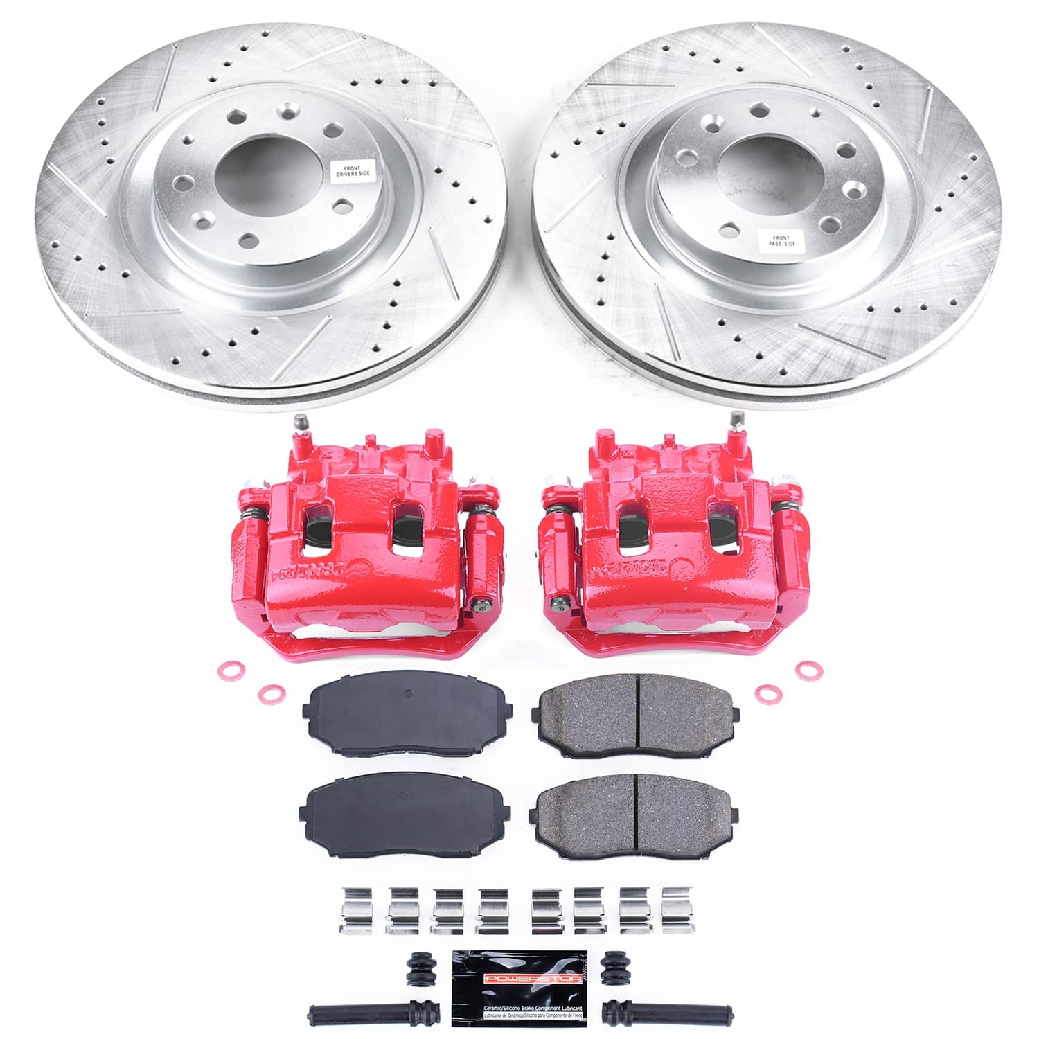Power Stop - KC5878A - Front - Disc Brake Pad/Caliper and Rotor Kit