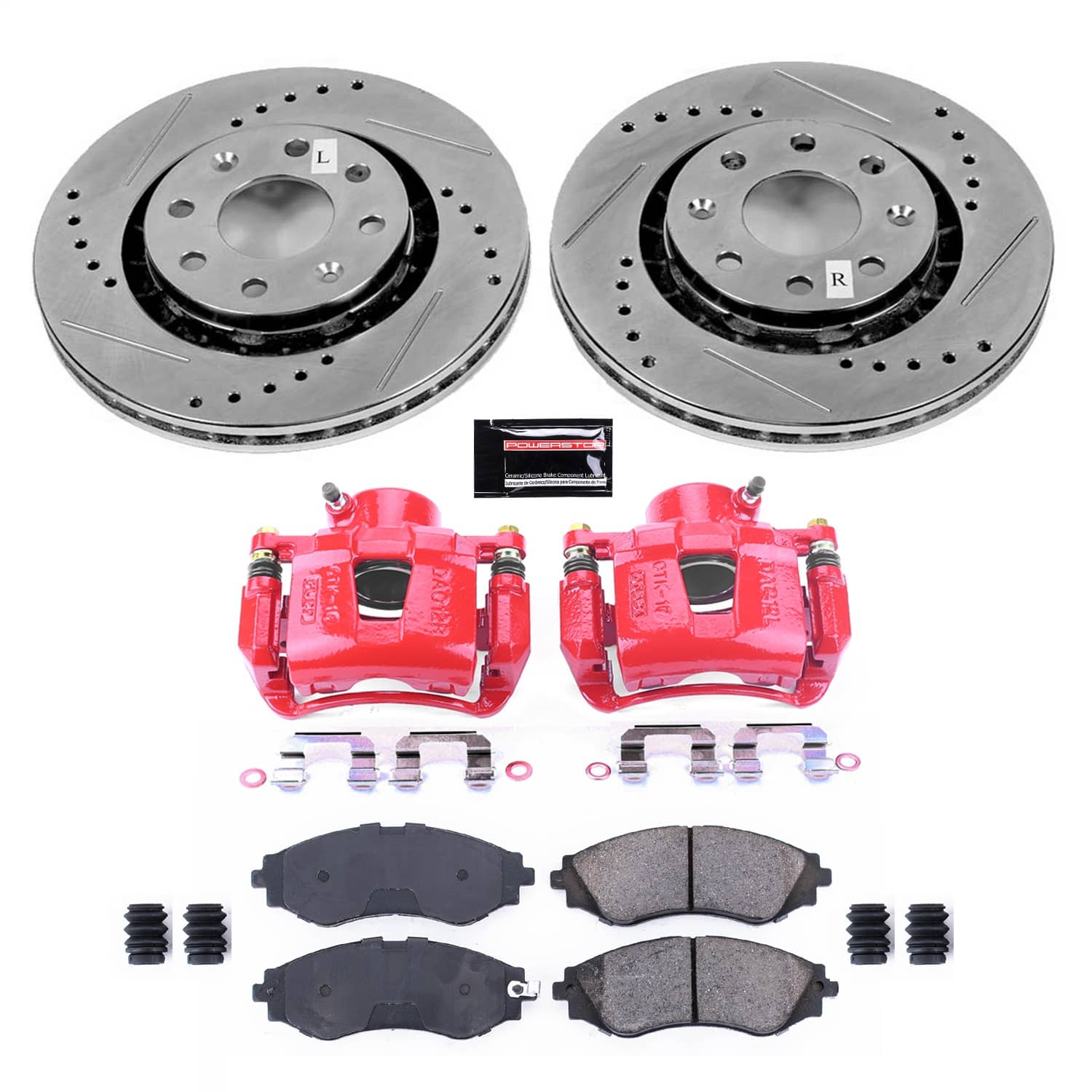 Power Stop - KC5893 - Front - Disc Brake Pad/Caliper and Rotor Kit