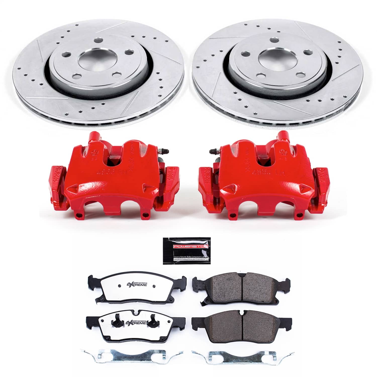 Power Stop - KC5951-36 - Front - Disc Brake Pad/Caliper and Rotor Kit