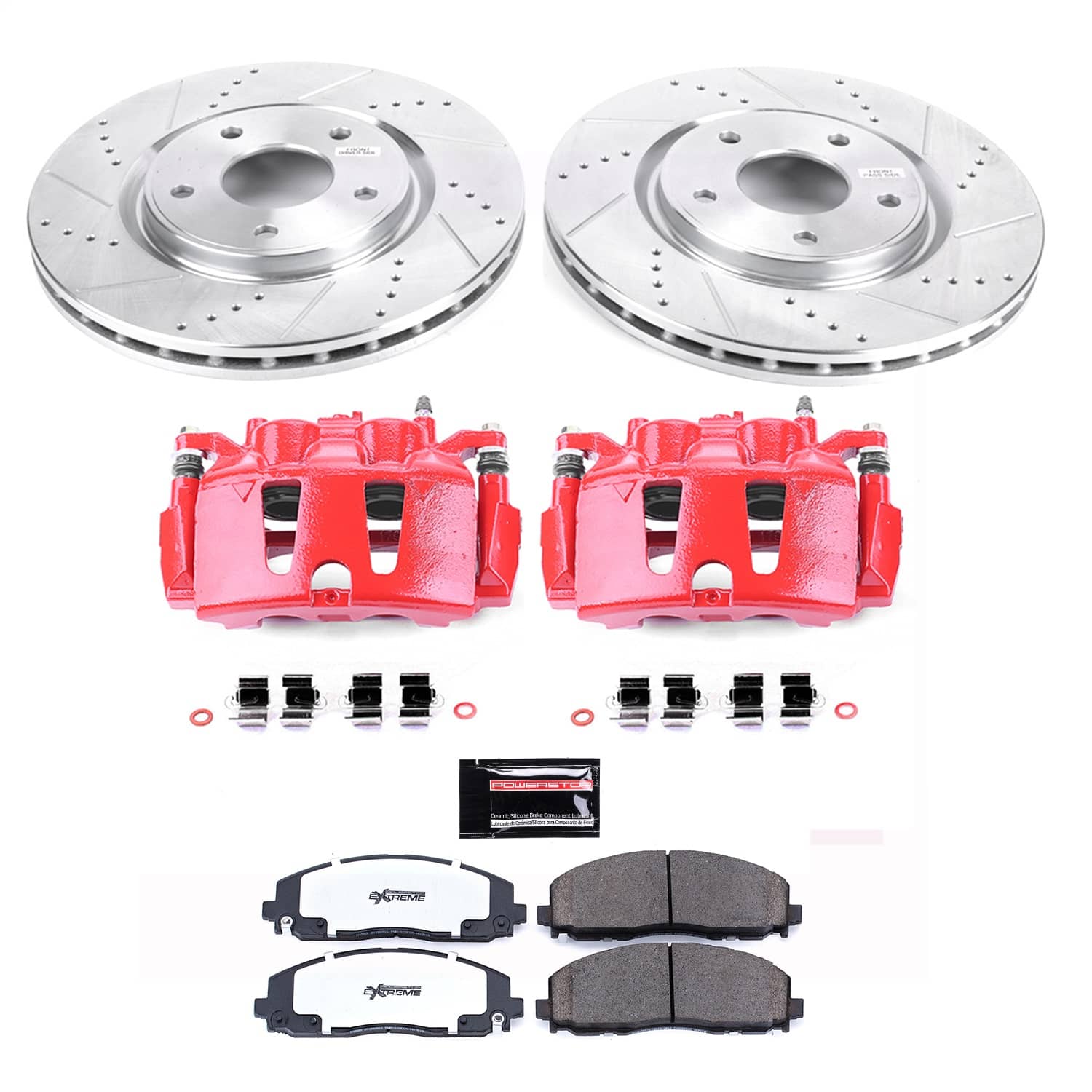 Power Stop - KC5959-36 - Front - Disc Brake Pad/Caliper and Rotor Kit