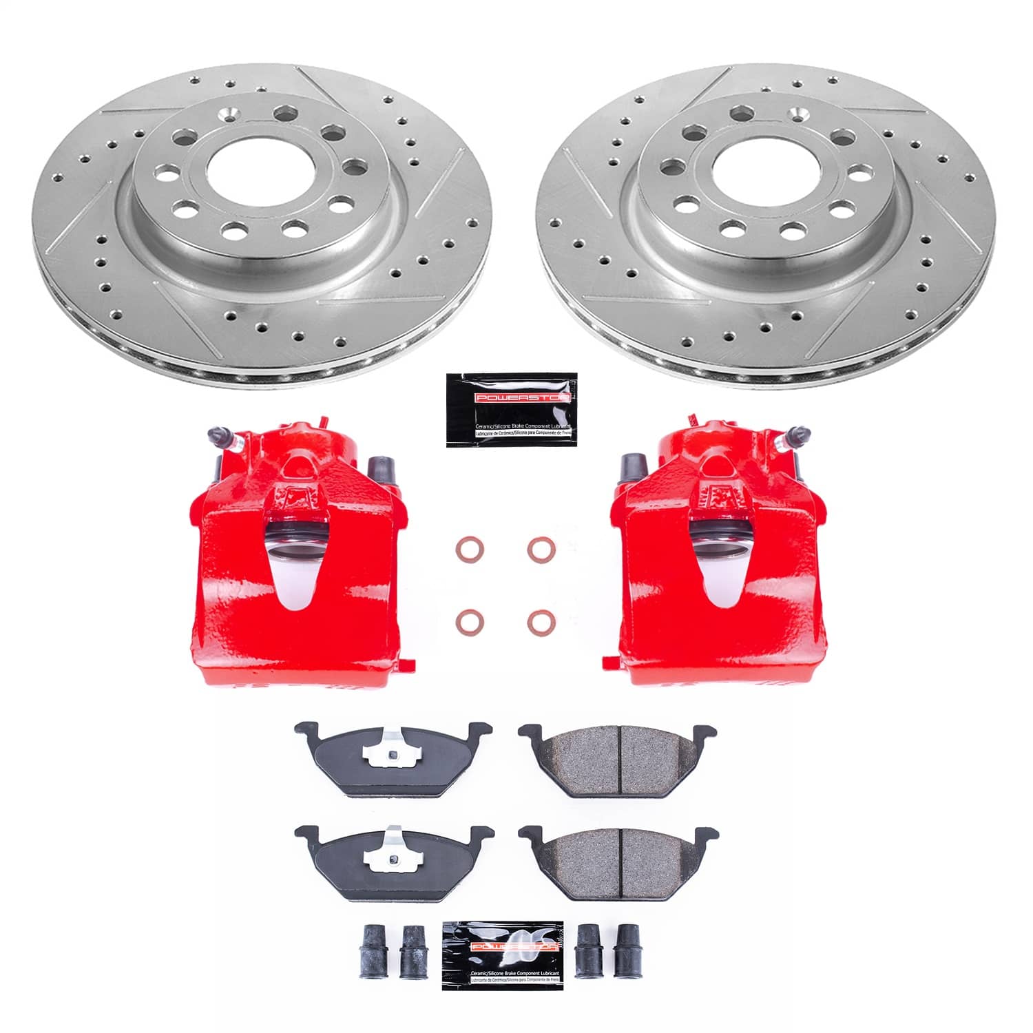 Power Stop - KC6041 - Front - Disc Brake Pad/Caliper and Rotor Kit