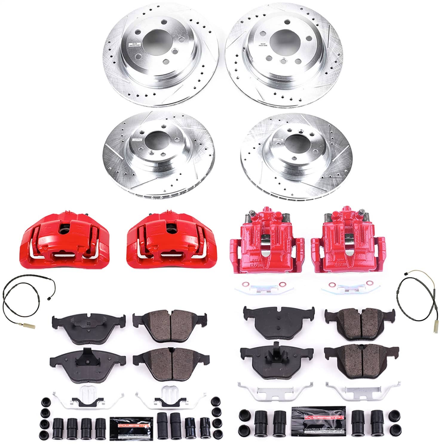 Power Stop - KC6059 - Front and Rear - Disc Brake Pad/Caliper and Rotor Kit