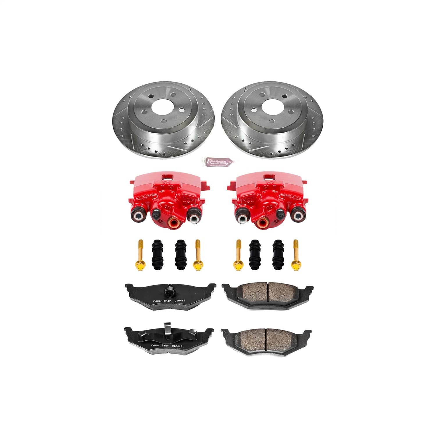 Power Stop - KC6266B - Rear - Disc Brake Pad/Caliper and Rotor Kit