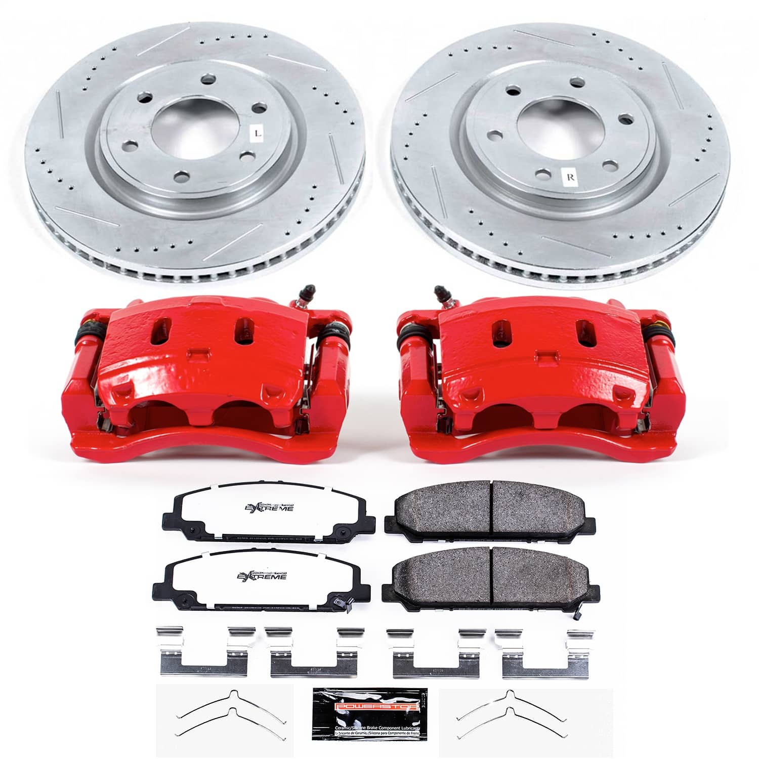 Power Stop - KC6321-36 - Front - Disc Brake Pad/Caliper and Rotor Kit