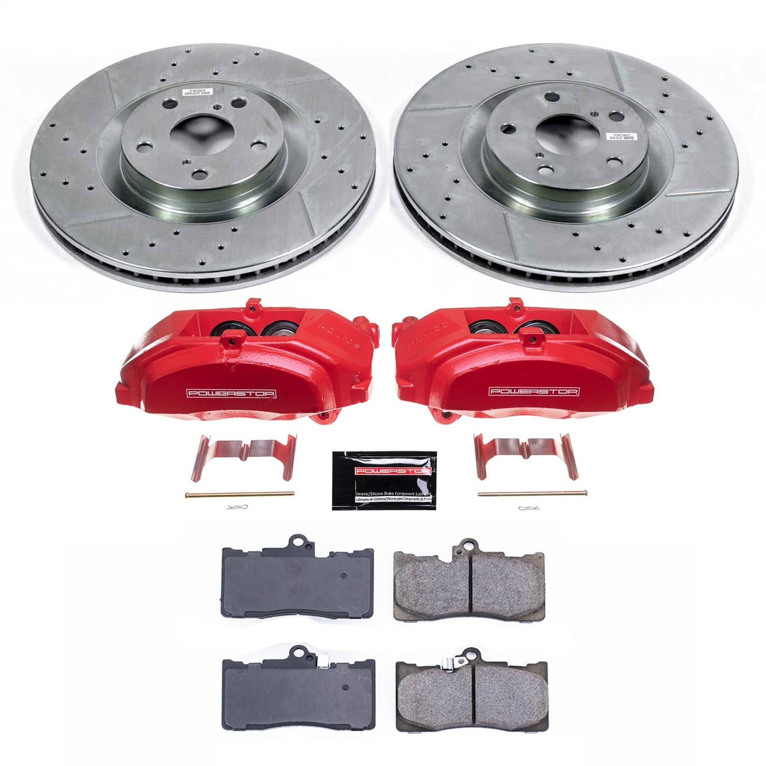 Power Stop - KC6353 - Front - Disc Brake Pad/Caliper and Rotor Kit