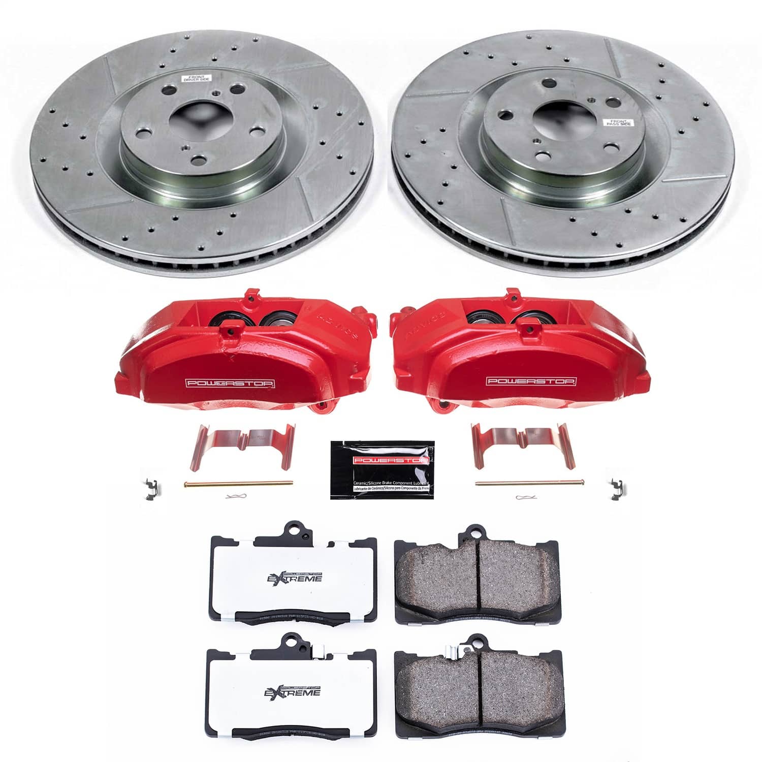 Power Stop - KC6355-26 - Front - Disc Brake Pad/Caliper and Rotor Kit