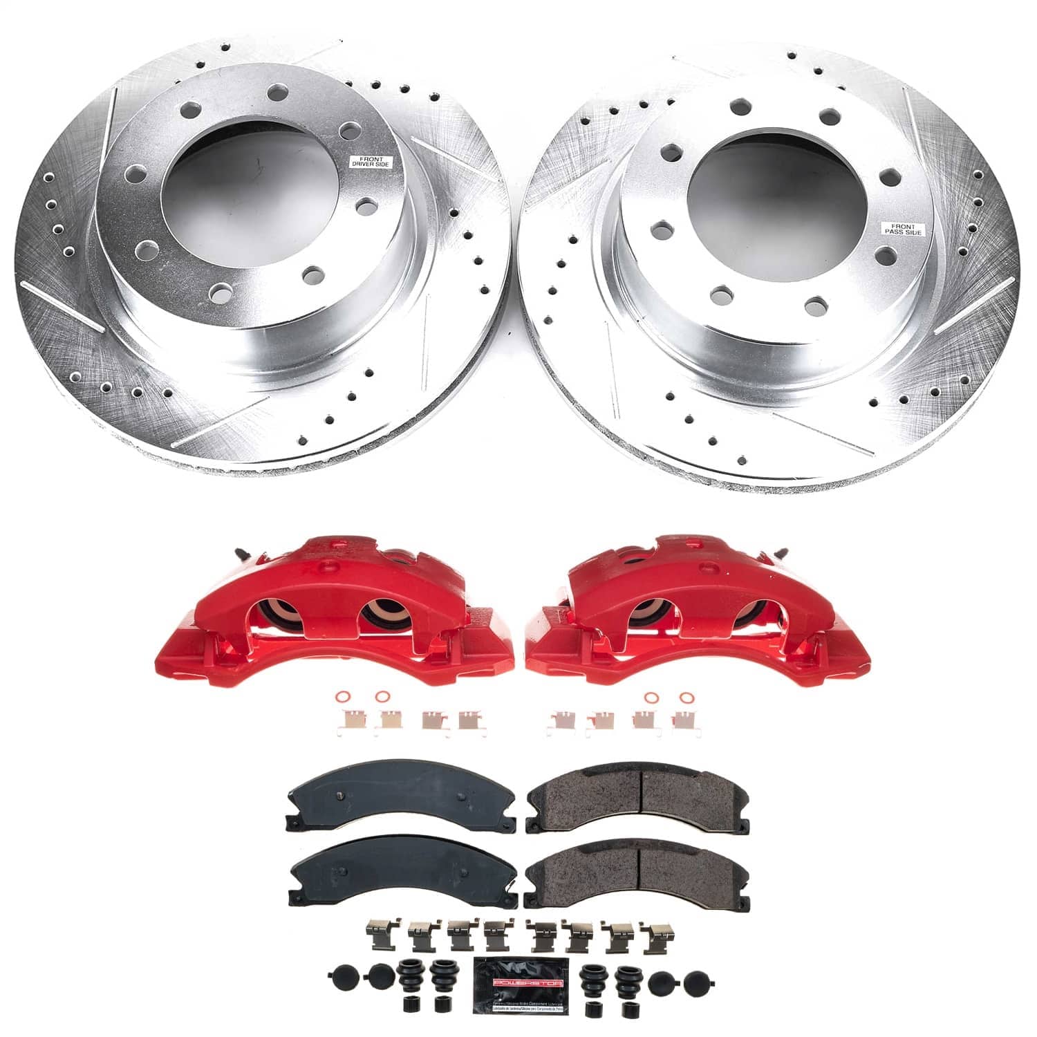 Power Stop - KC6518A - Front - Disc Brake Pad/Caliper and Rotor Kit